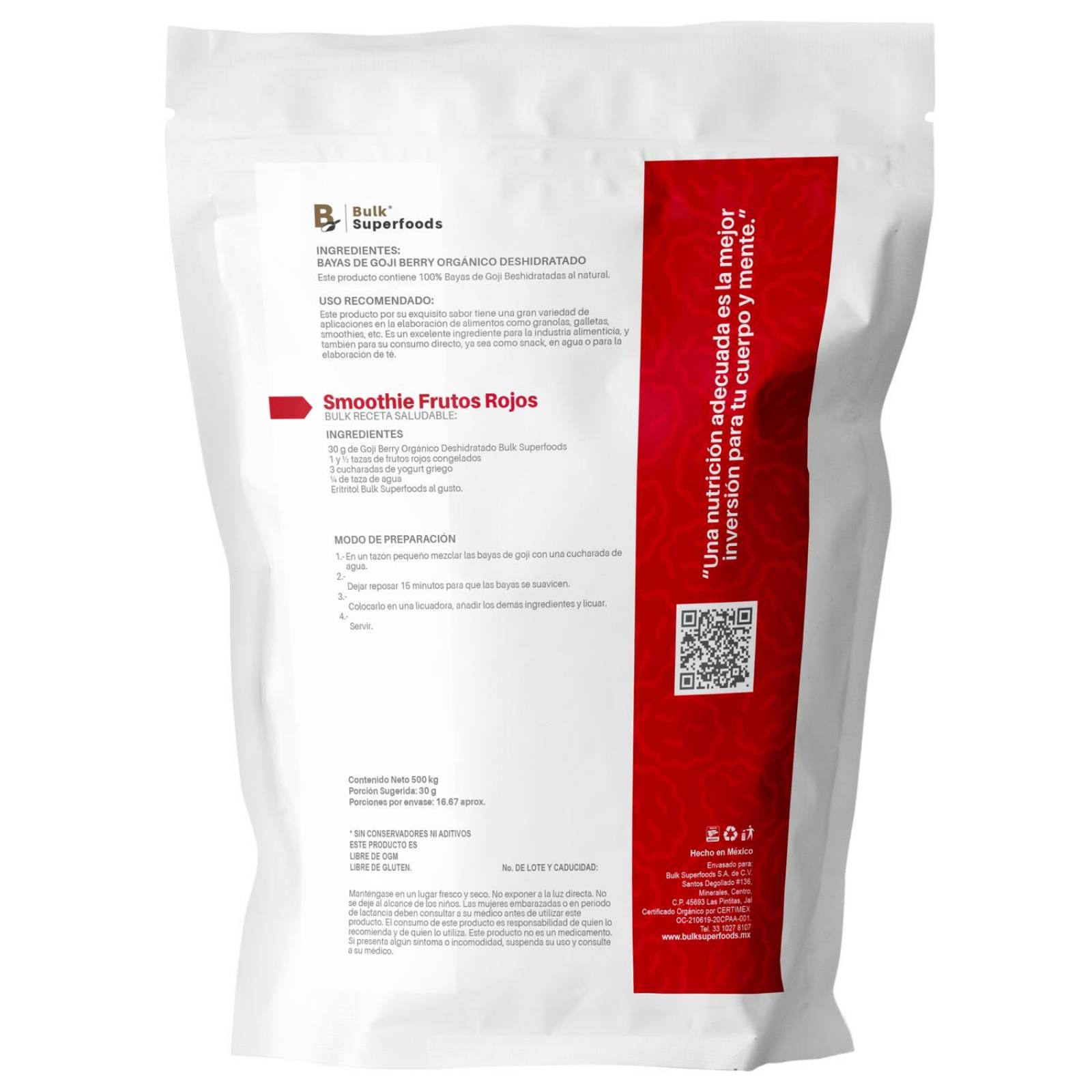 Goji Berries | 500g | Goji Berry 100% Orgánico y Natural |Bayas de Goji Orgánicas | Fruta Deshidrata