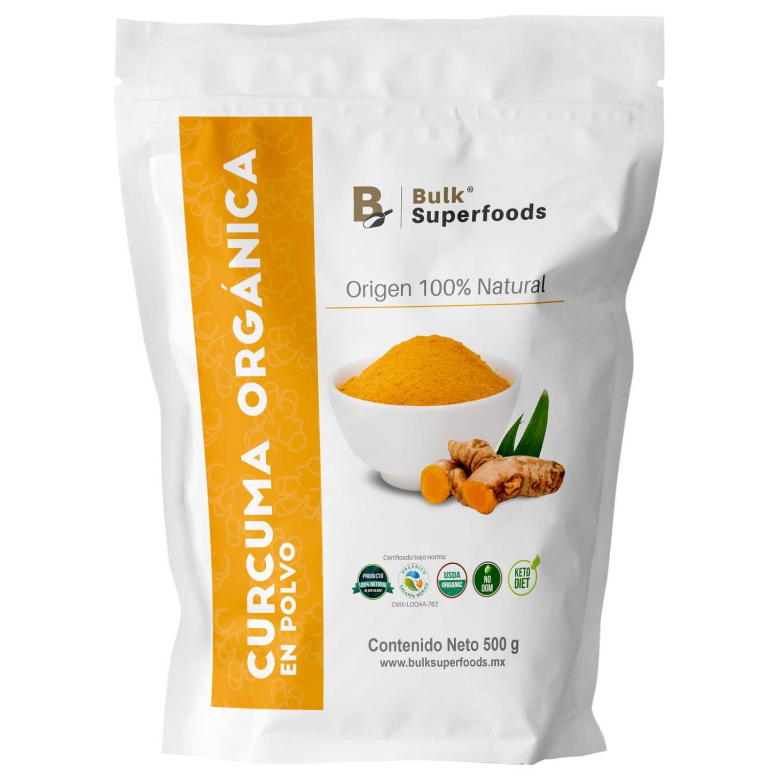 Curcuma Orgánica en Polvo | 500g | 100% Natural| Organic Turmeric Powder | Premium Natural Food.