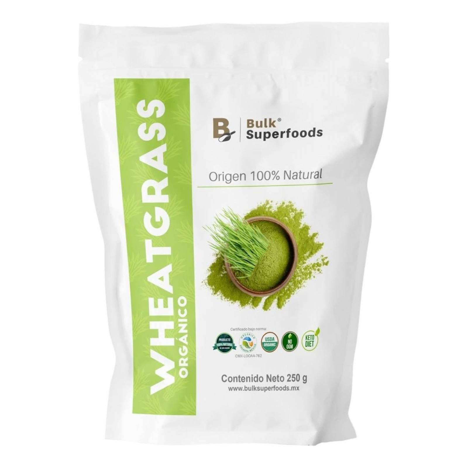 Wheatgrass en Polvo 100% Orgánico | 250g | Wheatgrass Organic Powder| Pasto de Trigo en Polvo. 