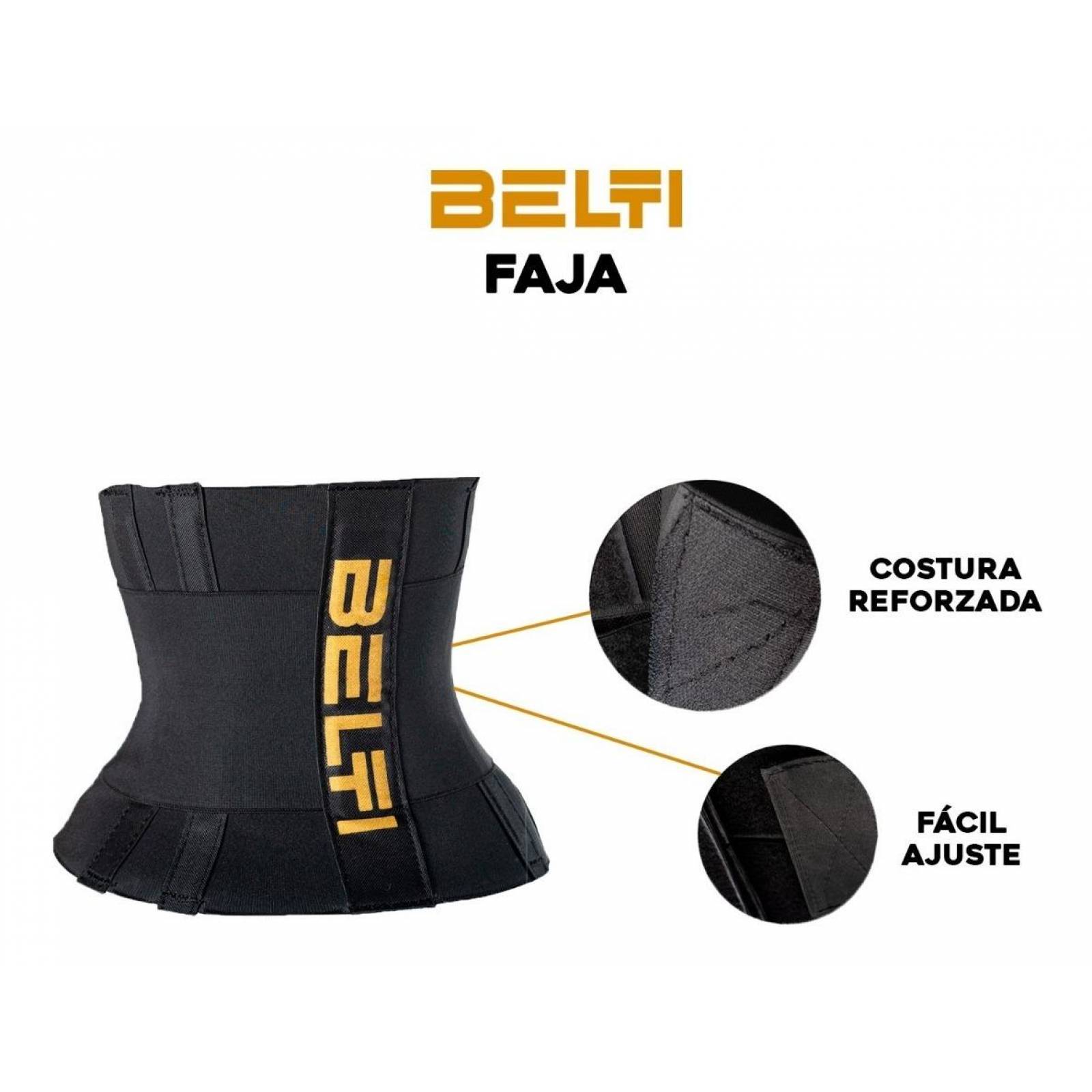 Faja Deportiva | Unisex Color Negro Soporte Lumbar | BELTI XS