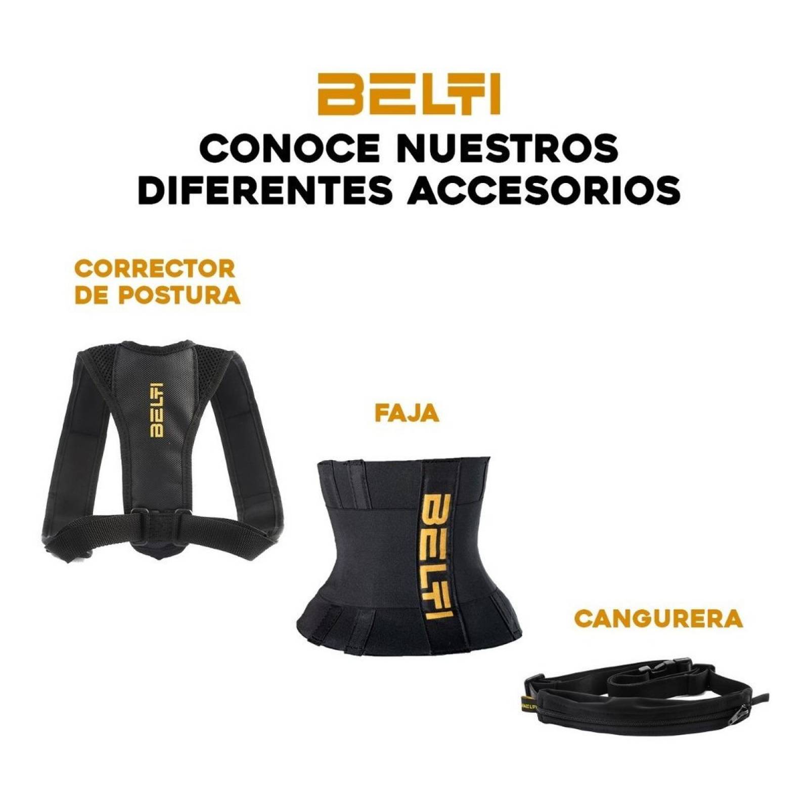Faja Deportiva | Unisex Color Negro Soporte Lumbar | BELTI XS