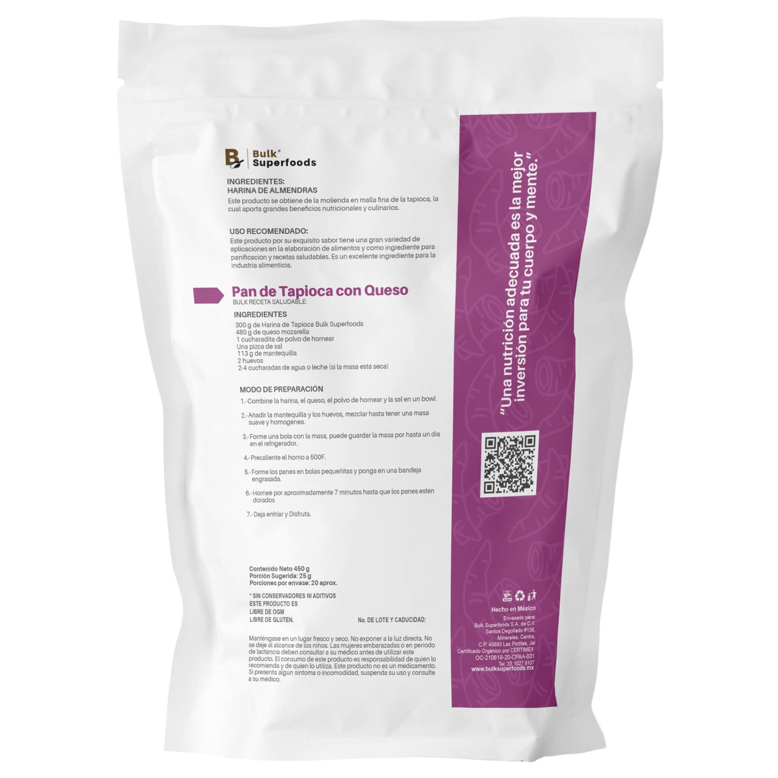 Harina De Tapioca | Bulk Superfoods | 450g | 100% Natural 