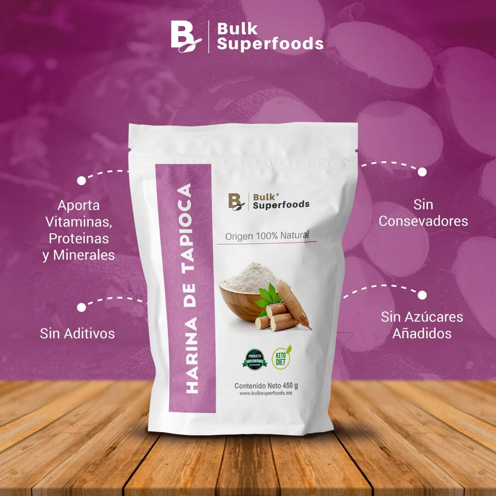 Harina De Tapioca | Bulk Superfoods | 450g | 100% Natural 