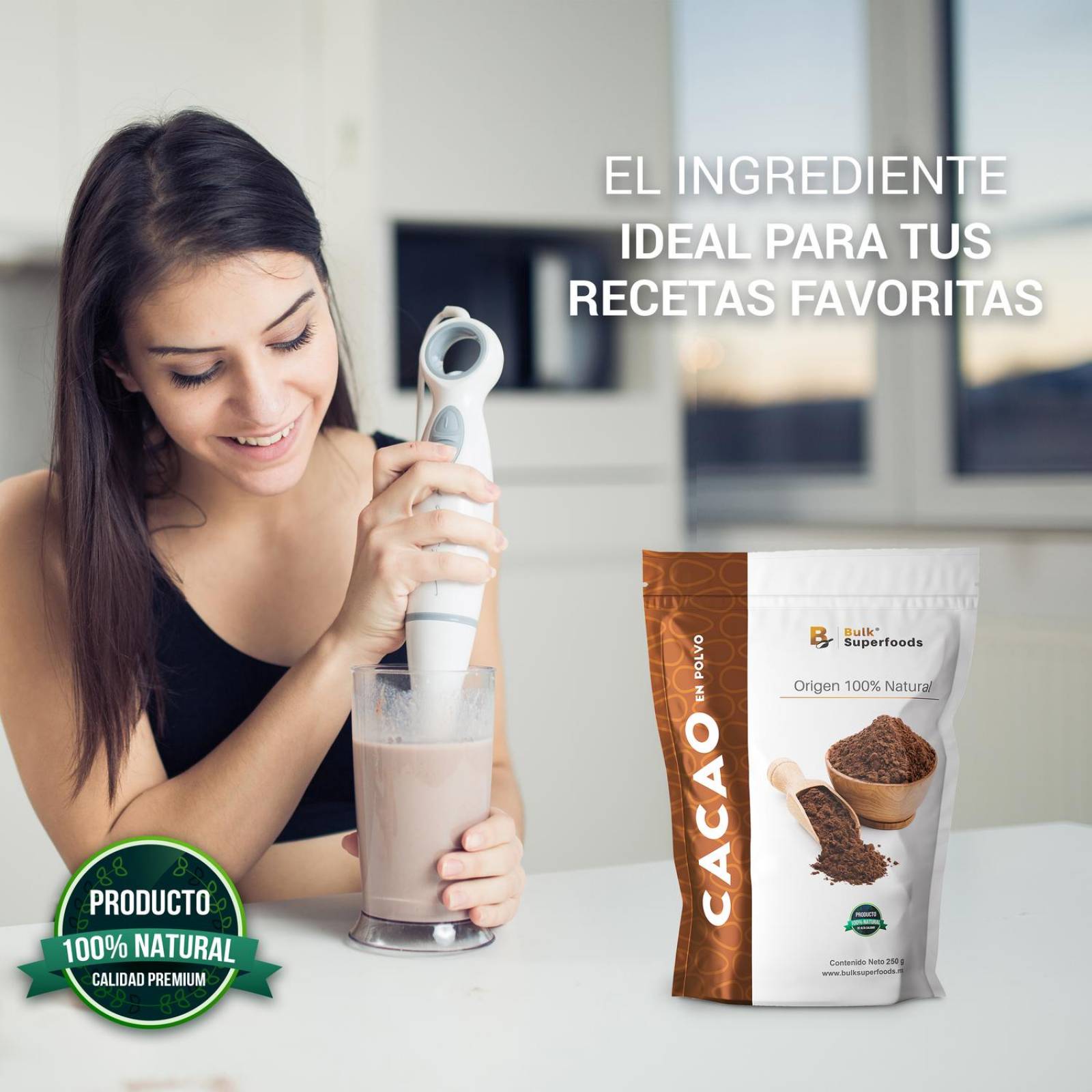Cacao en Polvo | 250gr | Keto Cocoa en Polvo | 100% Natural | Chocolate en Polvo sin Azúcar 