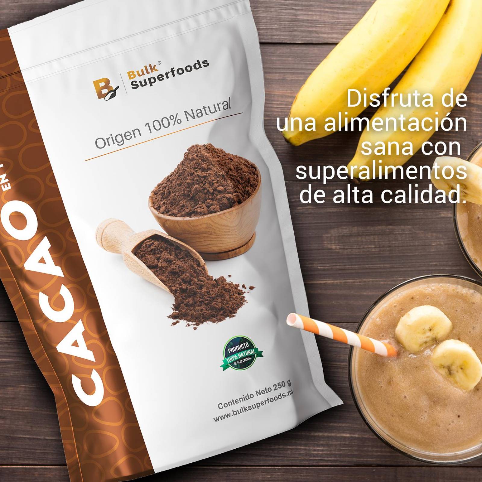 Cacao en Polvo | 250gr | Keto Cocoa en Polvo | 100% Natural | Chocolate en Polvo sin Azúcar 