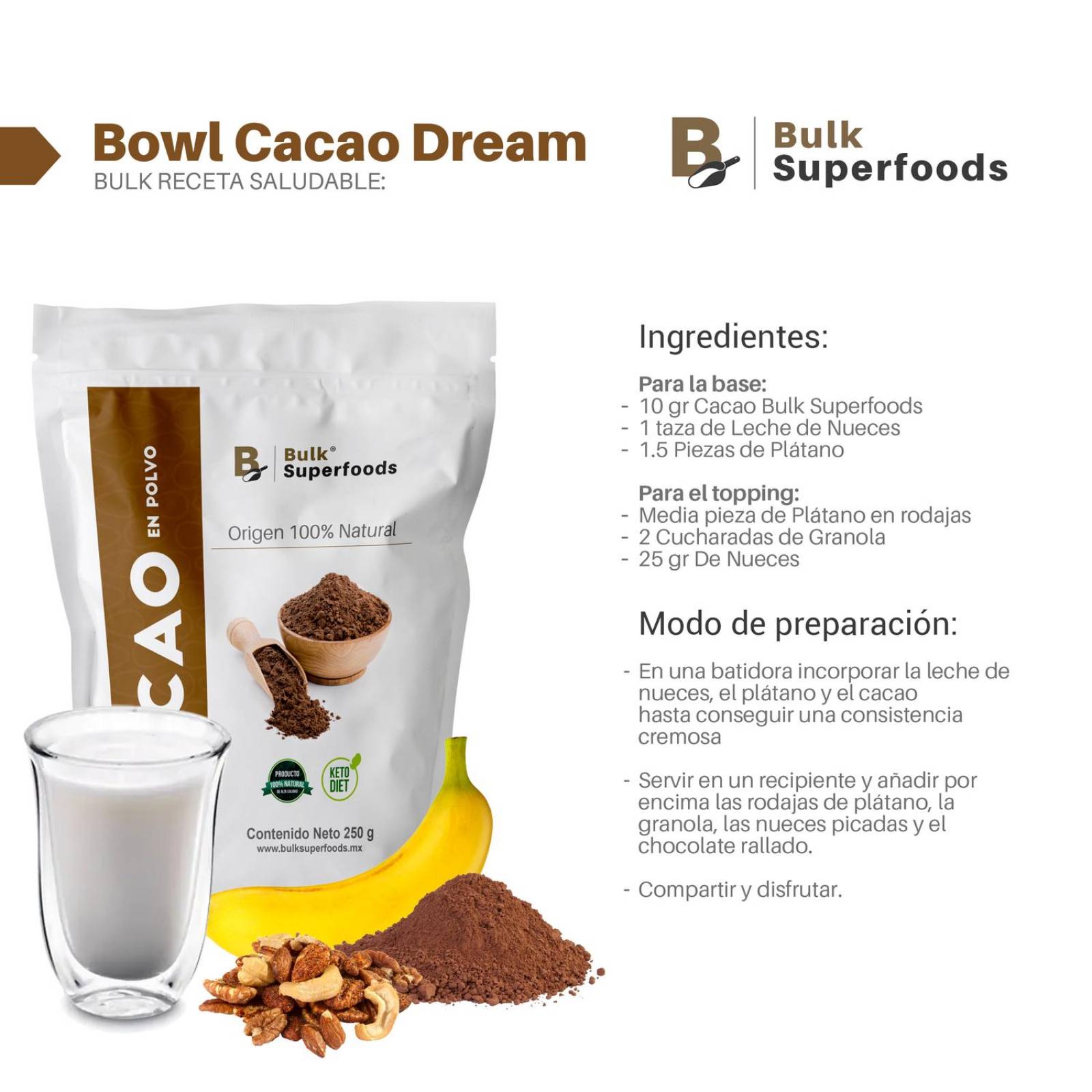 Cacao en Polvo | 250gr | Keto Cocoa en Polvo | 100% Natural | Chocolate en Polvo sin Azúcar 