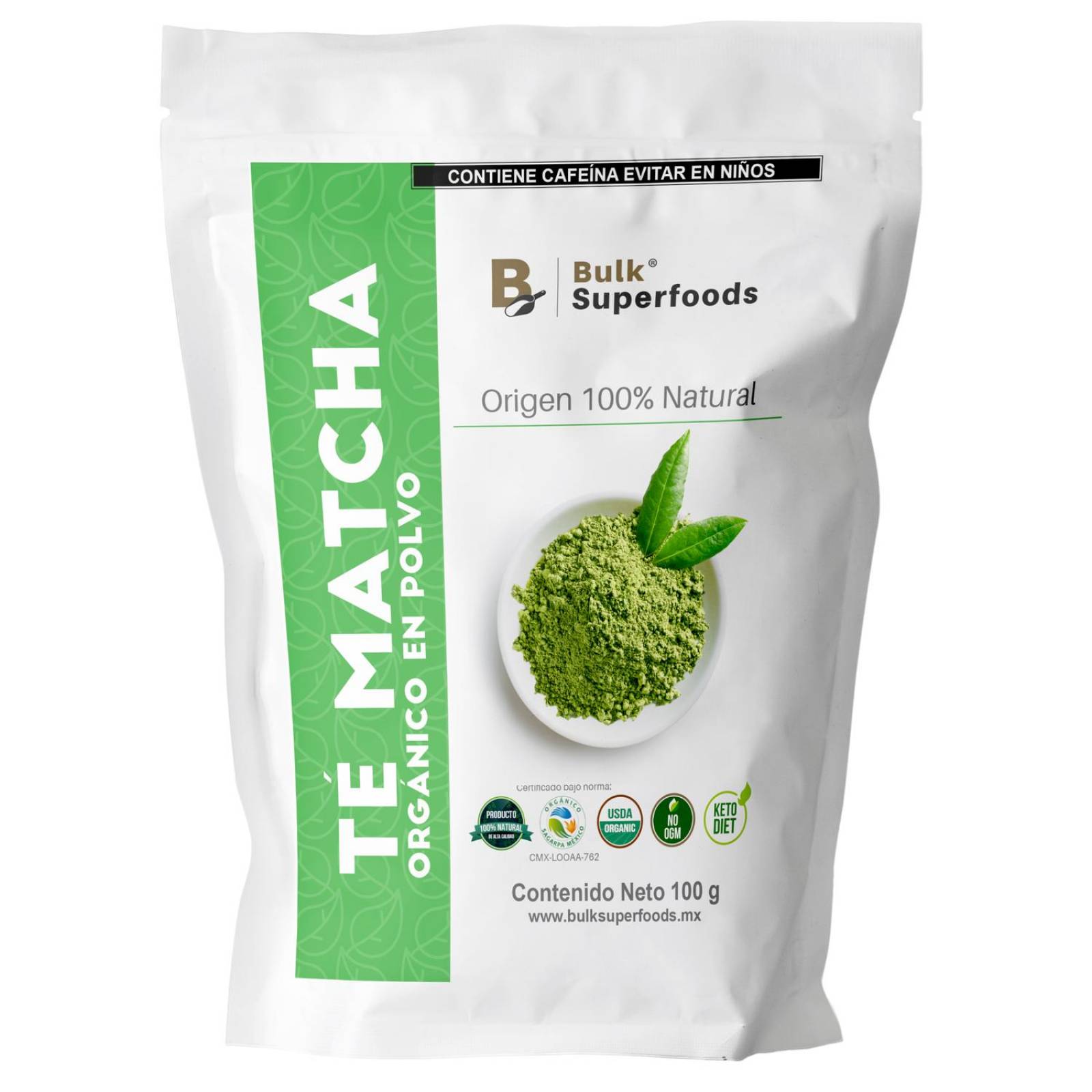 Té Matcha En Polvo 100g Marca Bulk Superfoods 