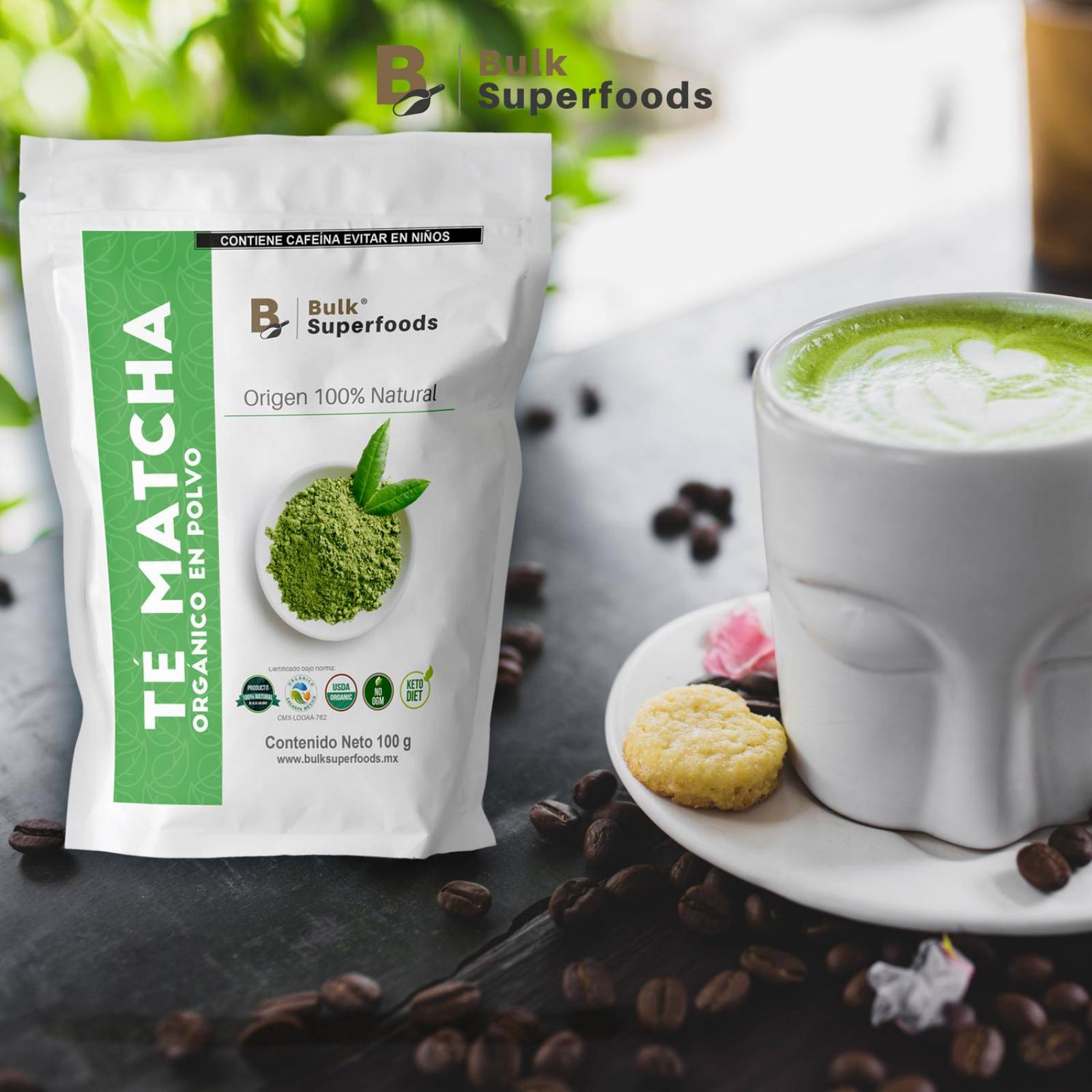 Té Matcha En Polvo 100g Marca Bulk Superfoods 