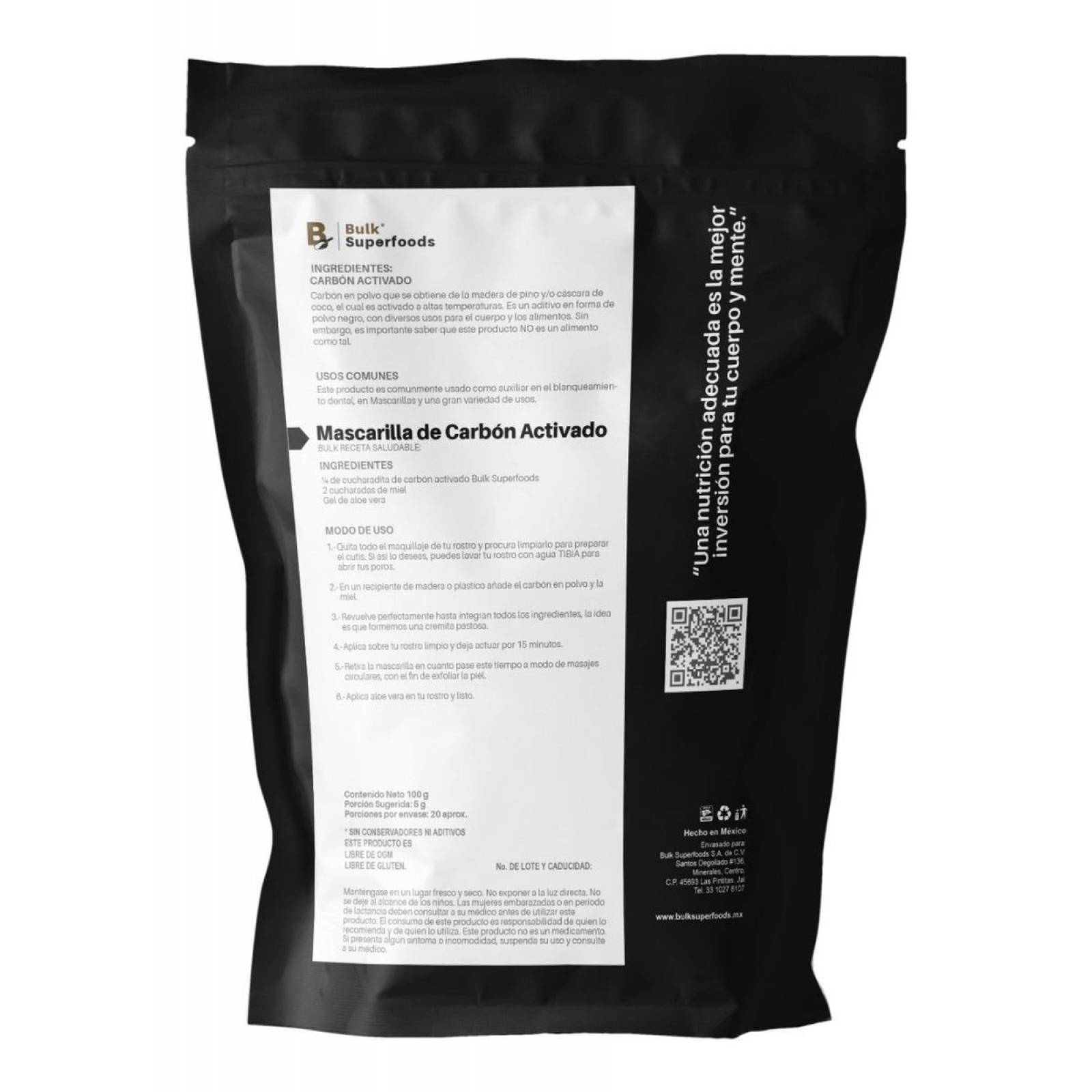 Carbón Activado En Polvo | Bulk Superfoods | 100% Natural 