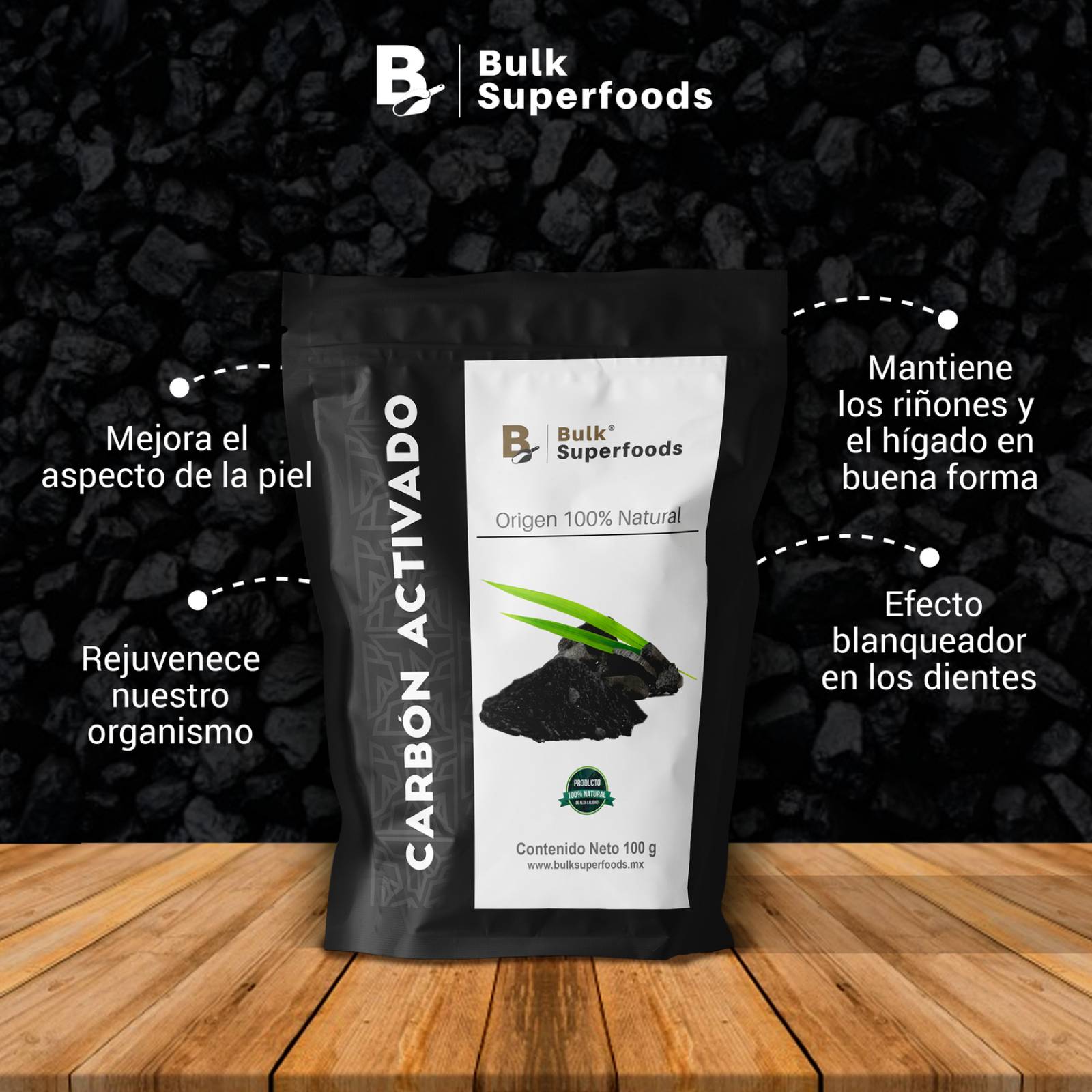 Carbón Activado En Polvo | Bulk Superfoods | 100% Natural 