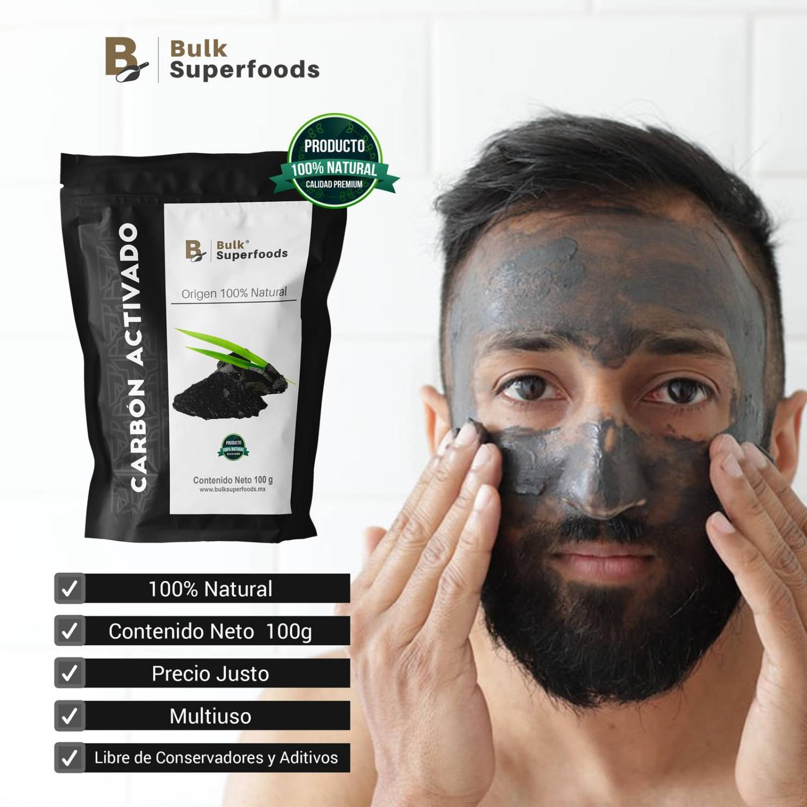 Carbón Activado En Polvo | Bulk Superfoods | 100% Natural 