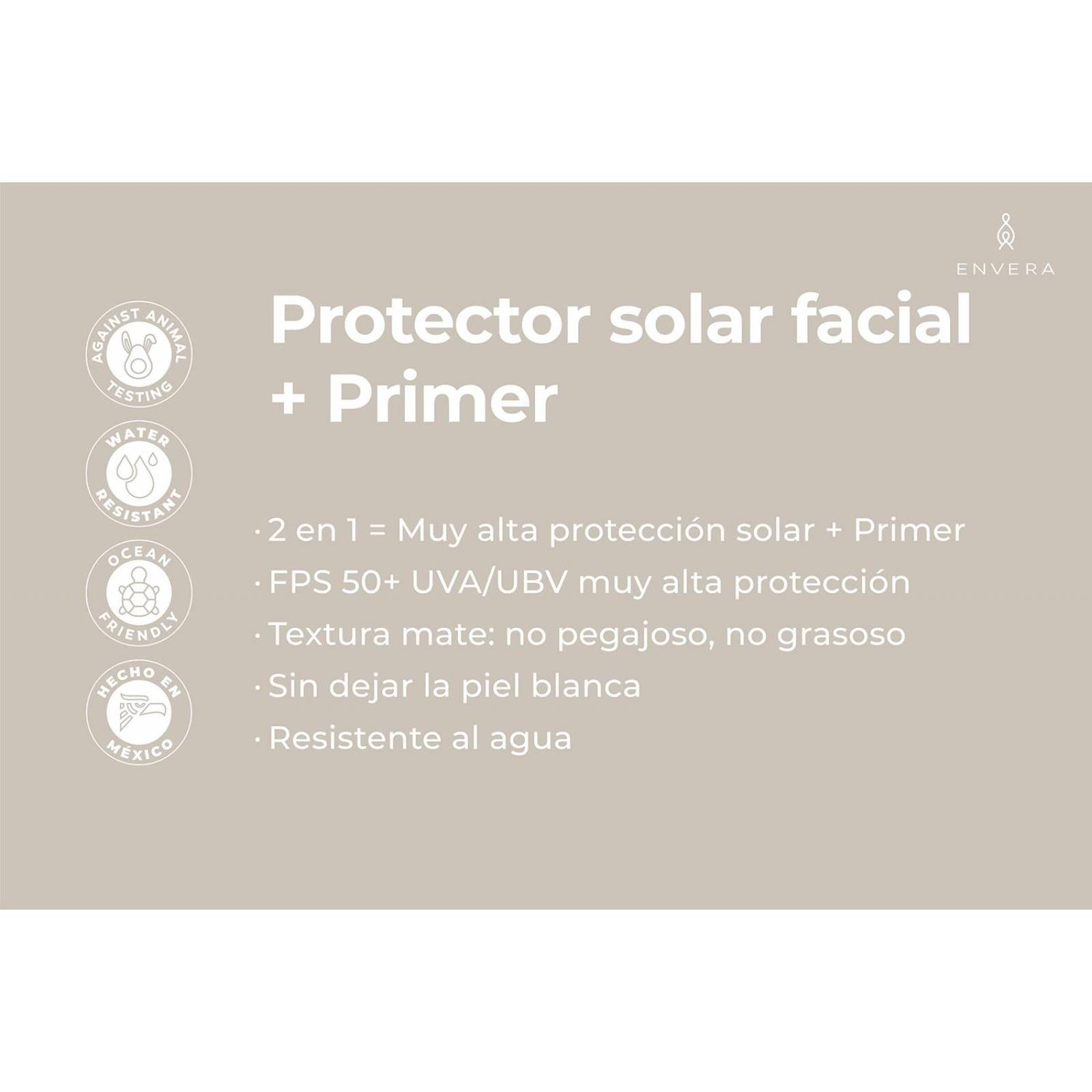 Protector Solar Facial Uv Defender 50ml - Sin Color | Protector Solar con Primer - 2 en 1 | 