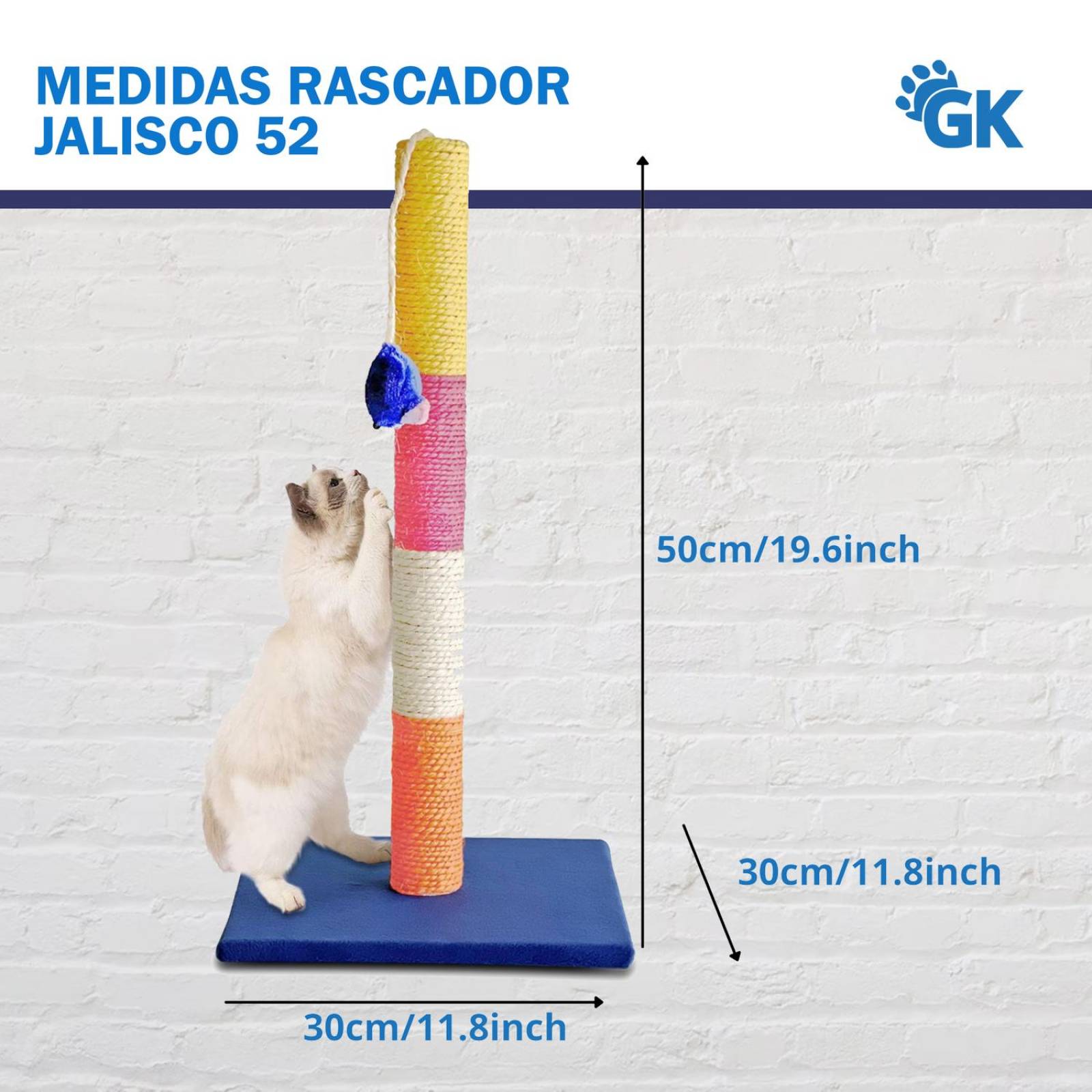 Juguete Arbol Rascadero para Gatos 52cm Sisal 100% Natural Jalsico 52 cm