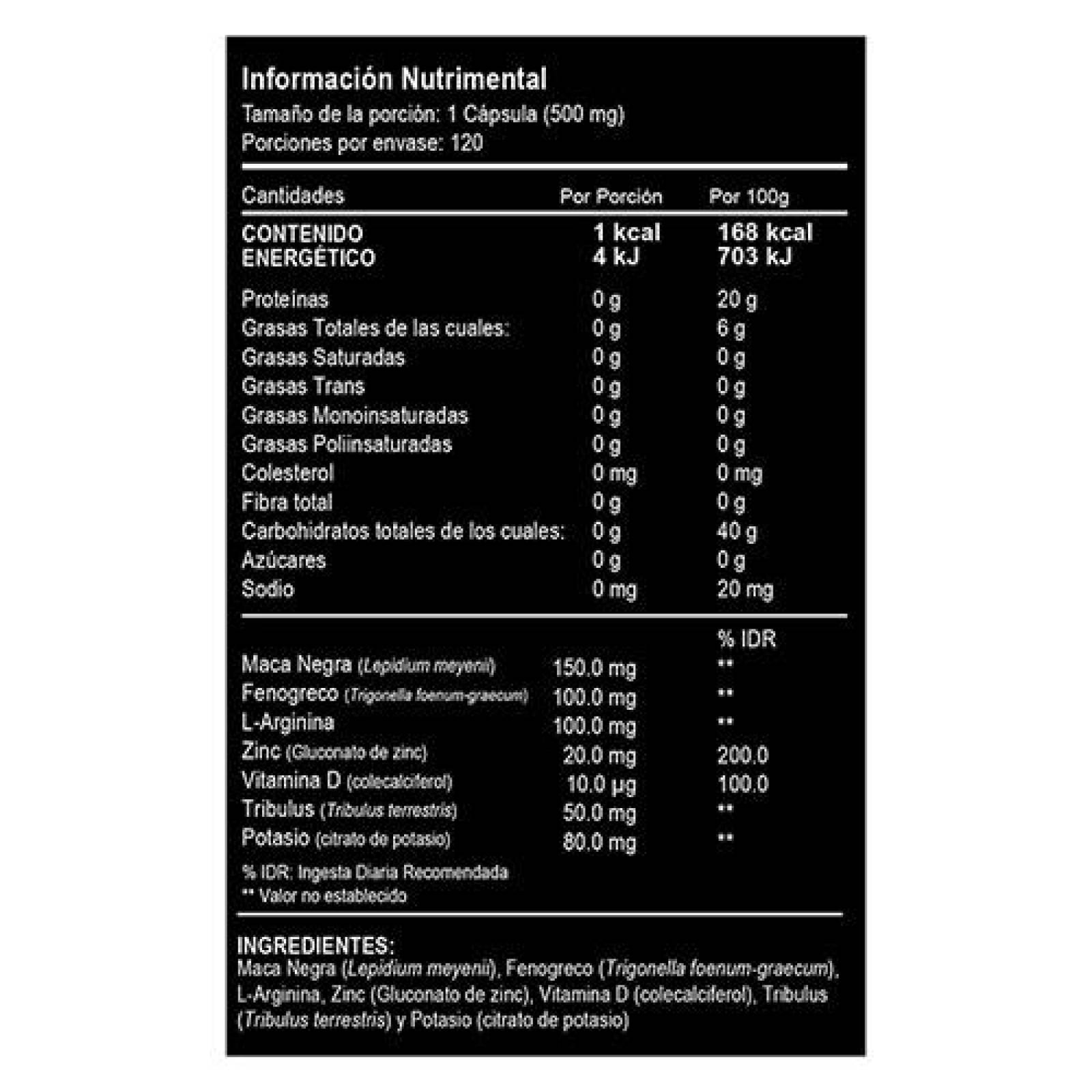 Precursor Testo Gold Con Maca 120 Capsulas | Vitalbotanics 