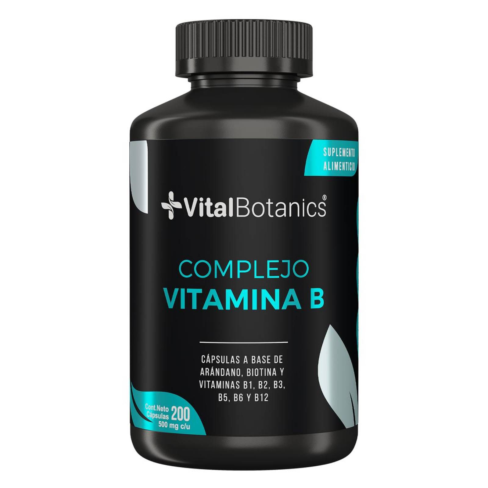 Complejo B Vitaminas B1 B2 B3 B5 B12 200 Caps Vitalbotanics