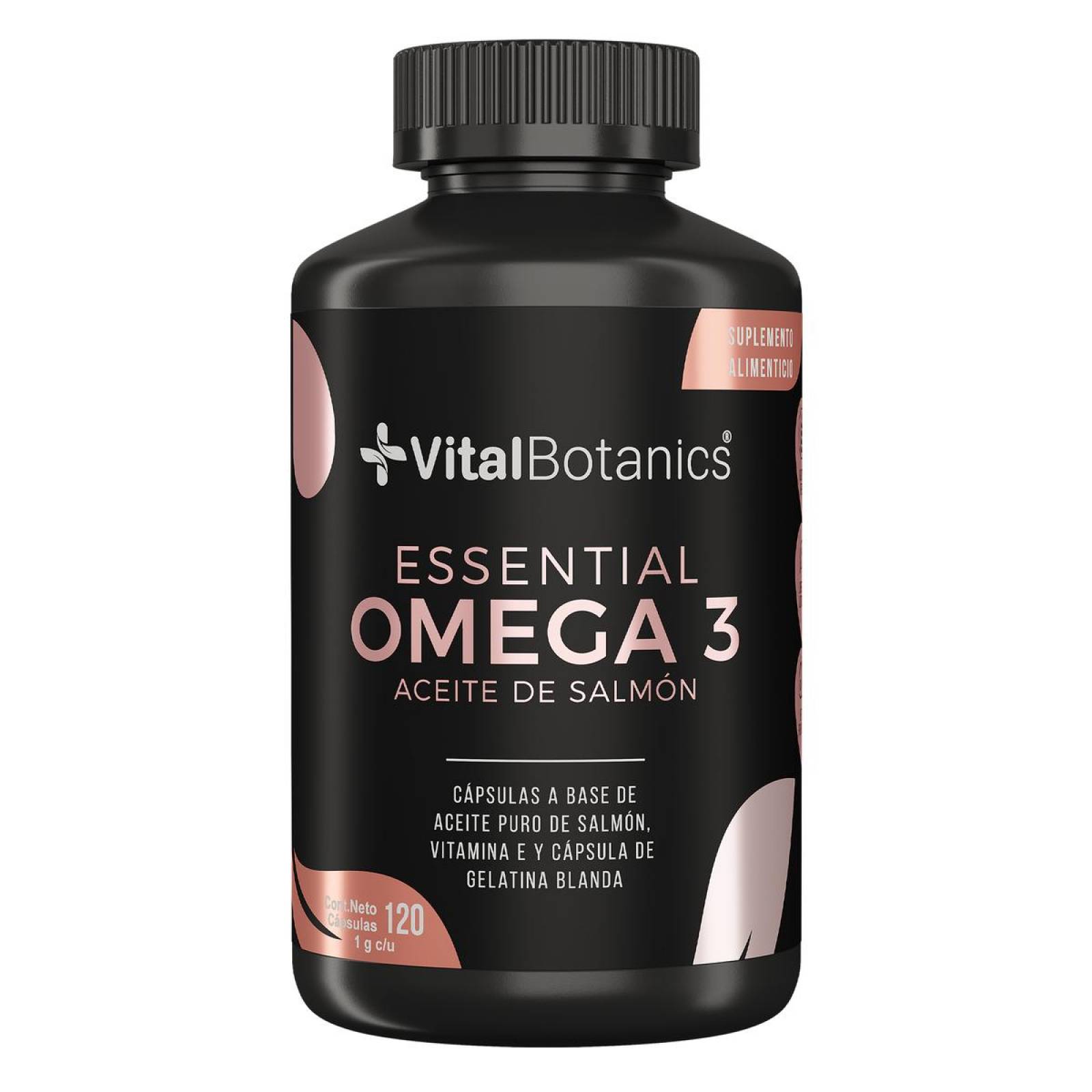 Omega 3 Puro De Salmon + Vit E Con 120 Caps | Vitalbotanics 