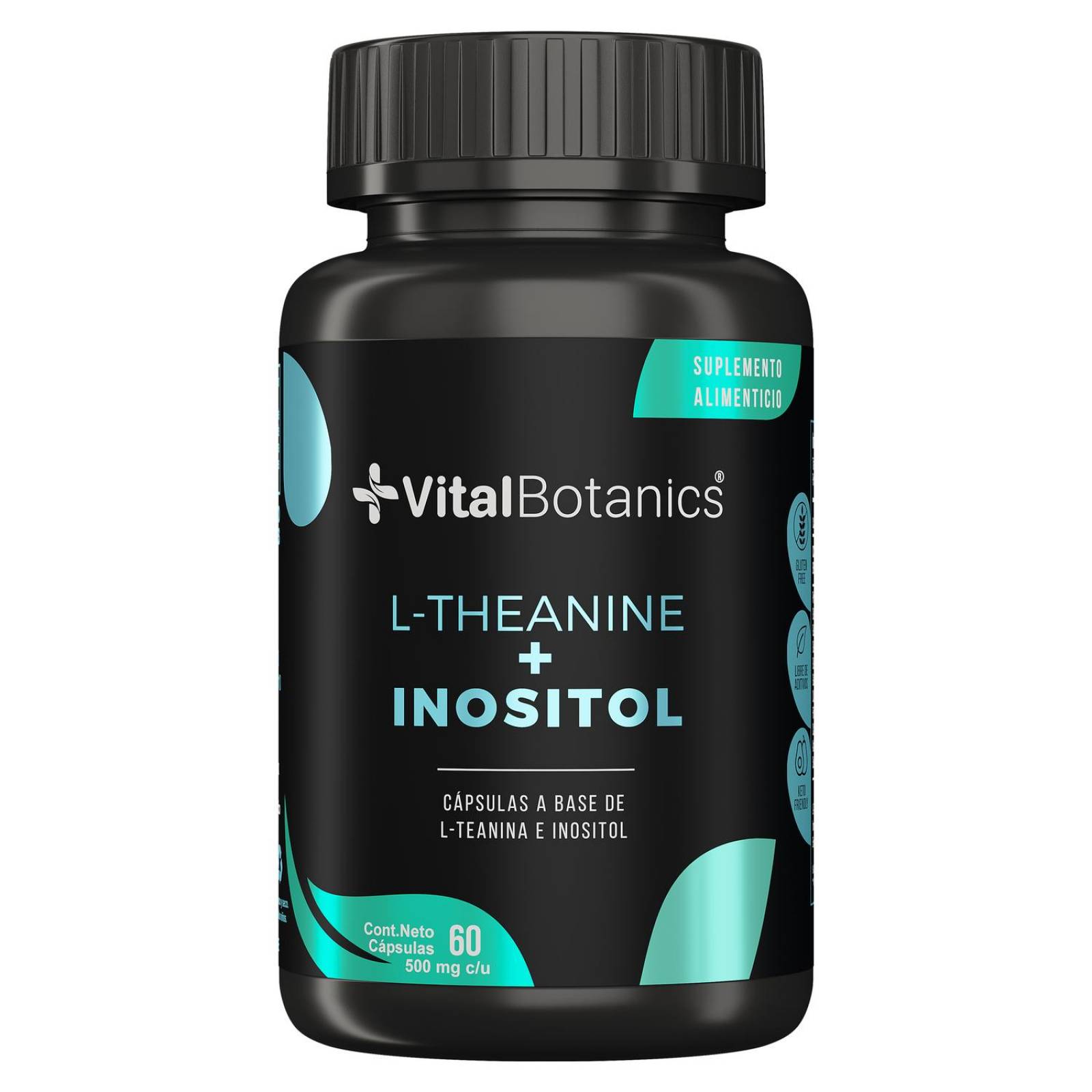 L-Theanine + Inositol |60 capsulas| Suplemento alimenticio a base de L Teanina e e Inositol. 