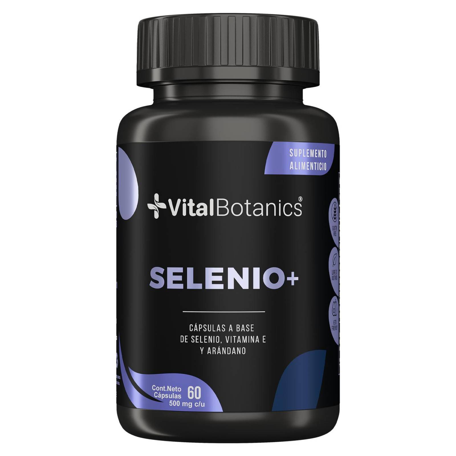 Selenio + con 60 capsulas | Suplemento alimenticio a base de Selenio, Vitamina E y Arandanos. 