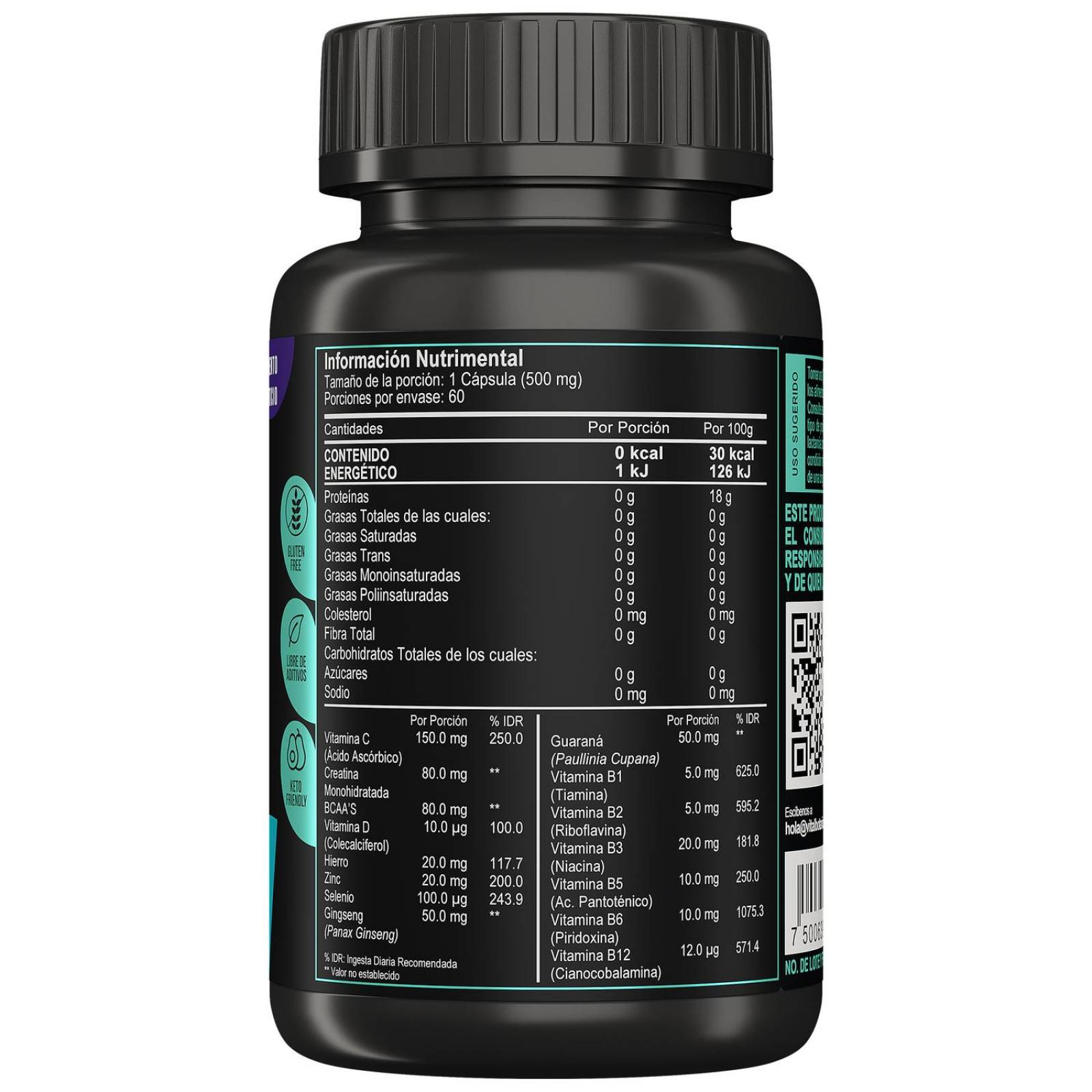 Men Multivitamin 60 capsulas para Hombre con Vitaminas y Minerales. 