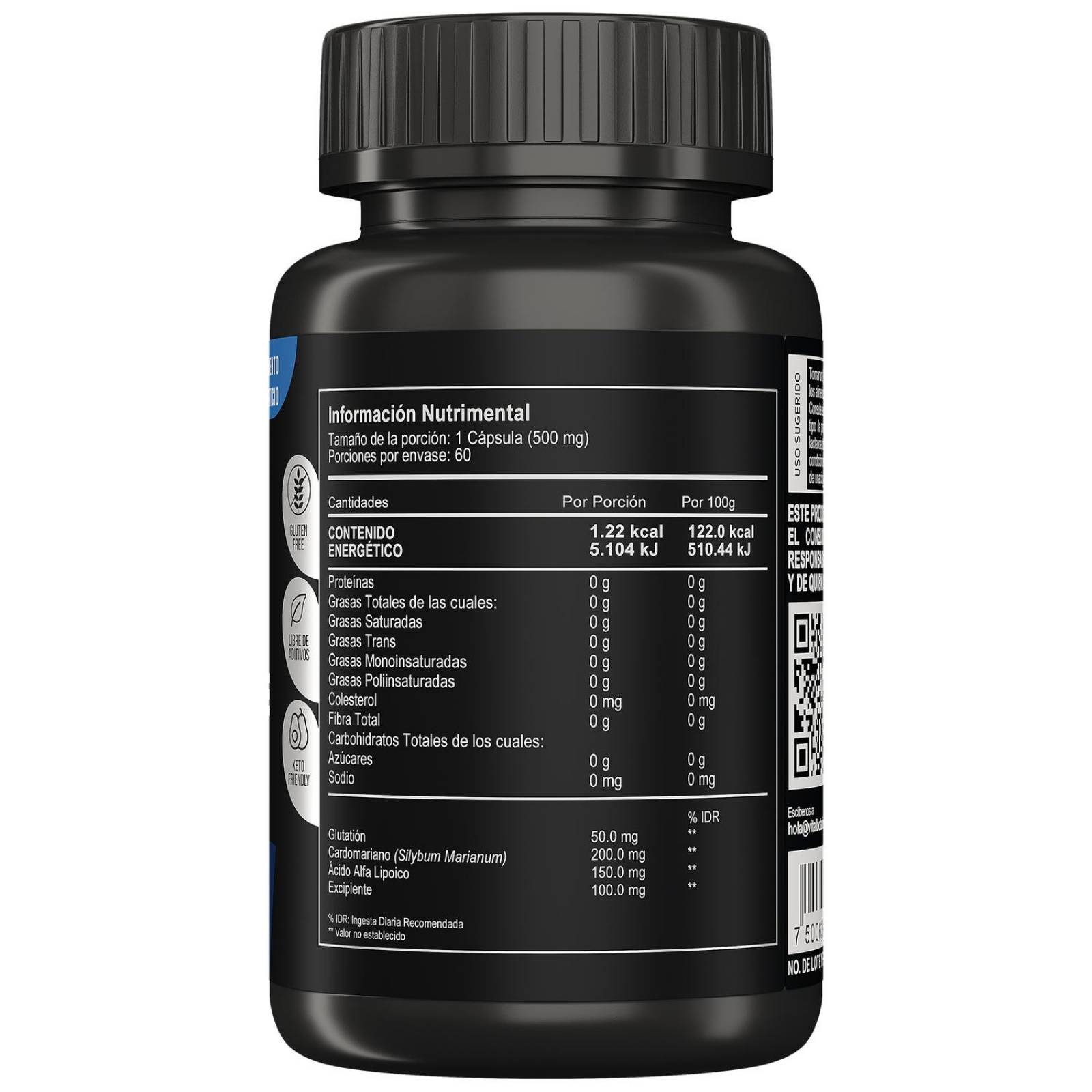 Ultra Glutatihone | 60 capsulas | Suplemento alimenticio a base de Glutation y Cardo Mariano. 