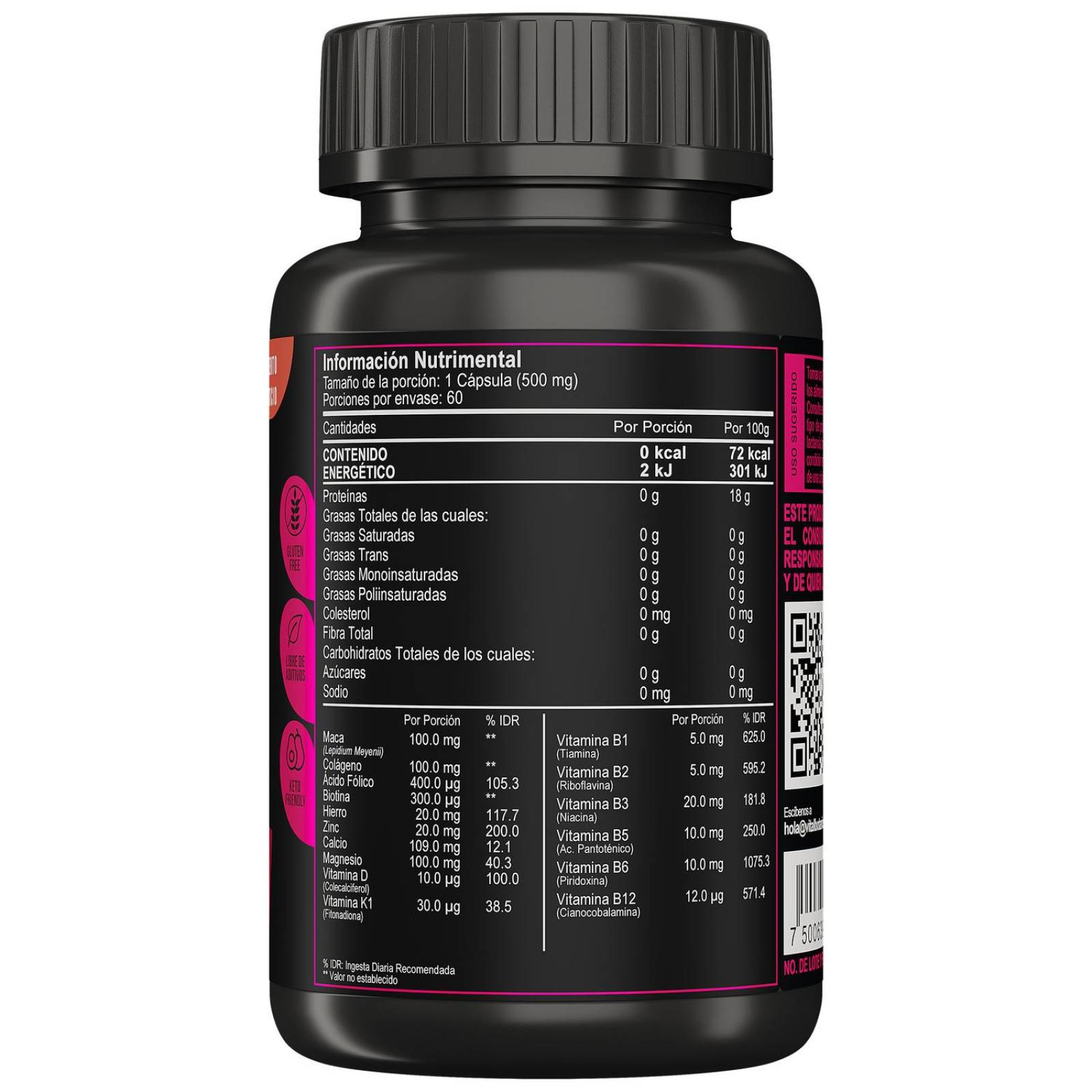 Women Multivitamin | 60 capsulas | con Colágeno Hidrolizado. 