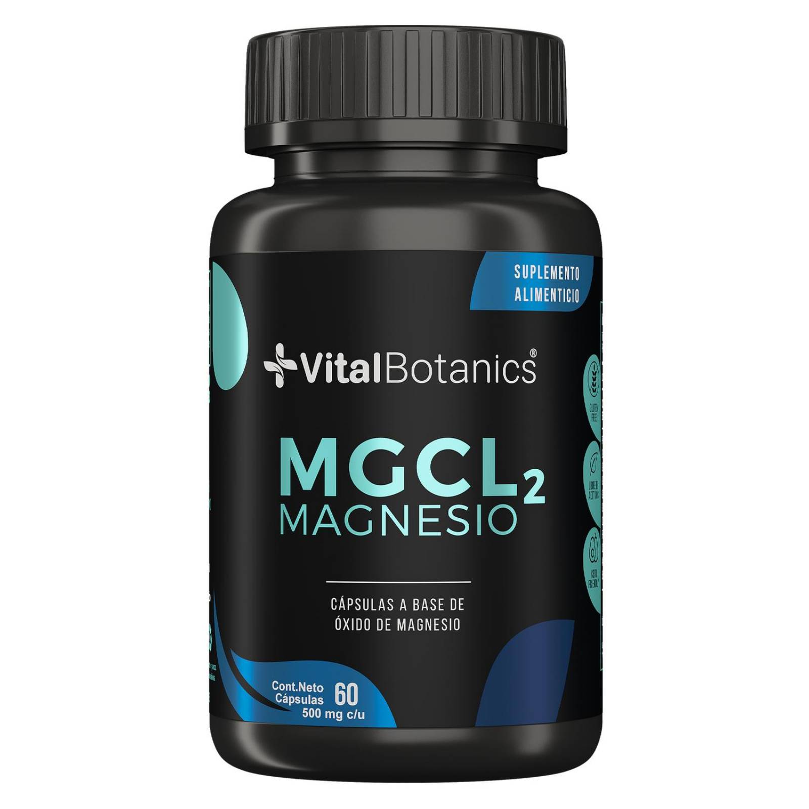 Magnesio 60 caps Formulado con Oxido de Magnesio 100% Natural. 