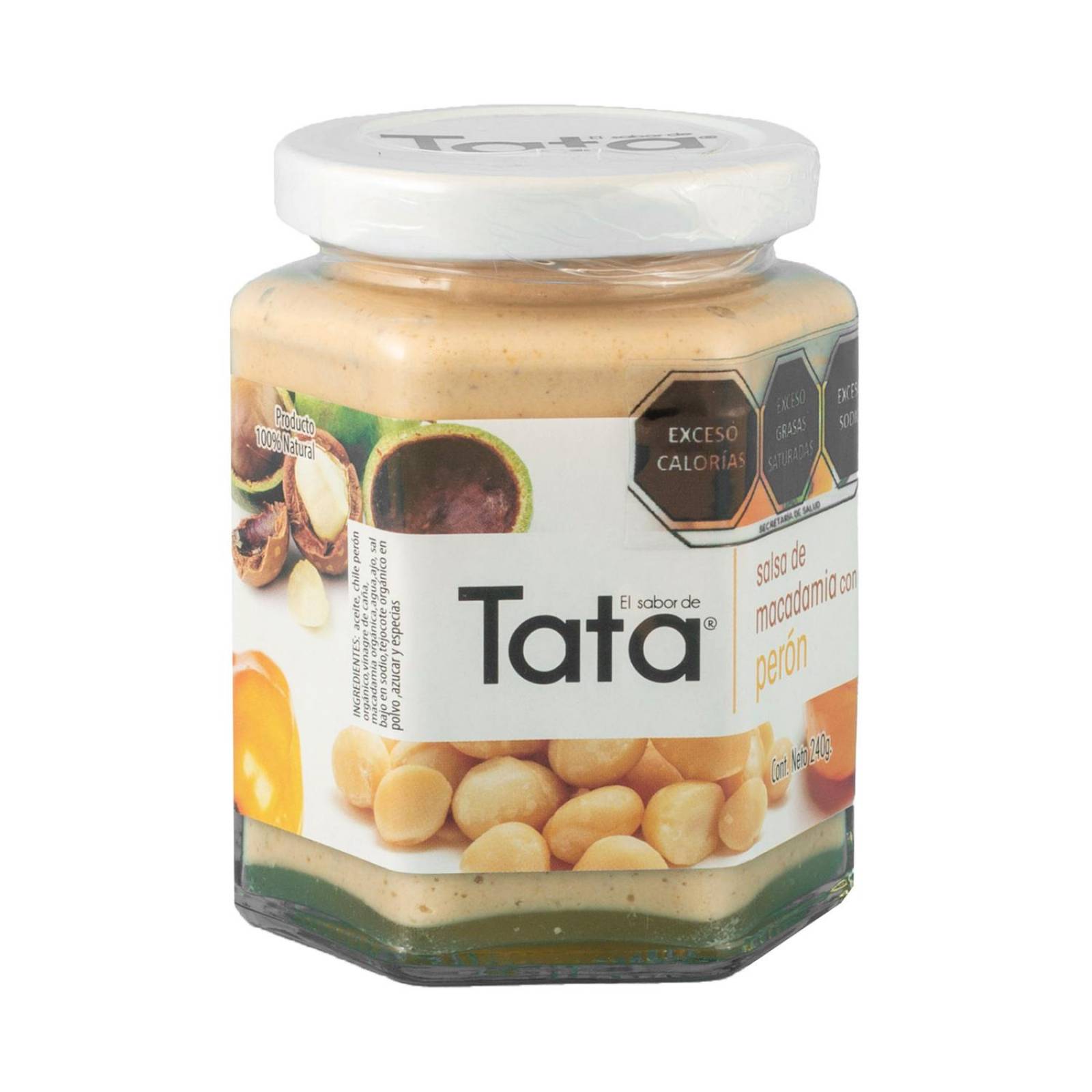 Salsa de Nuez de Macadamia y Chiles 240gr Tradicionales de Nueces de Macadamia en Frascos de Vidrio tata peron peron