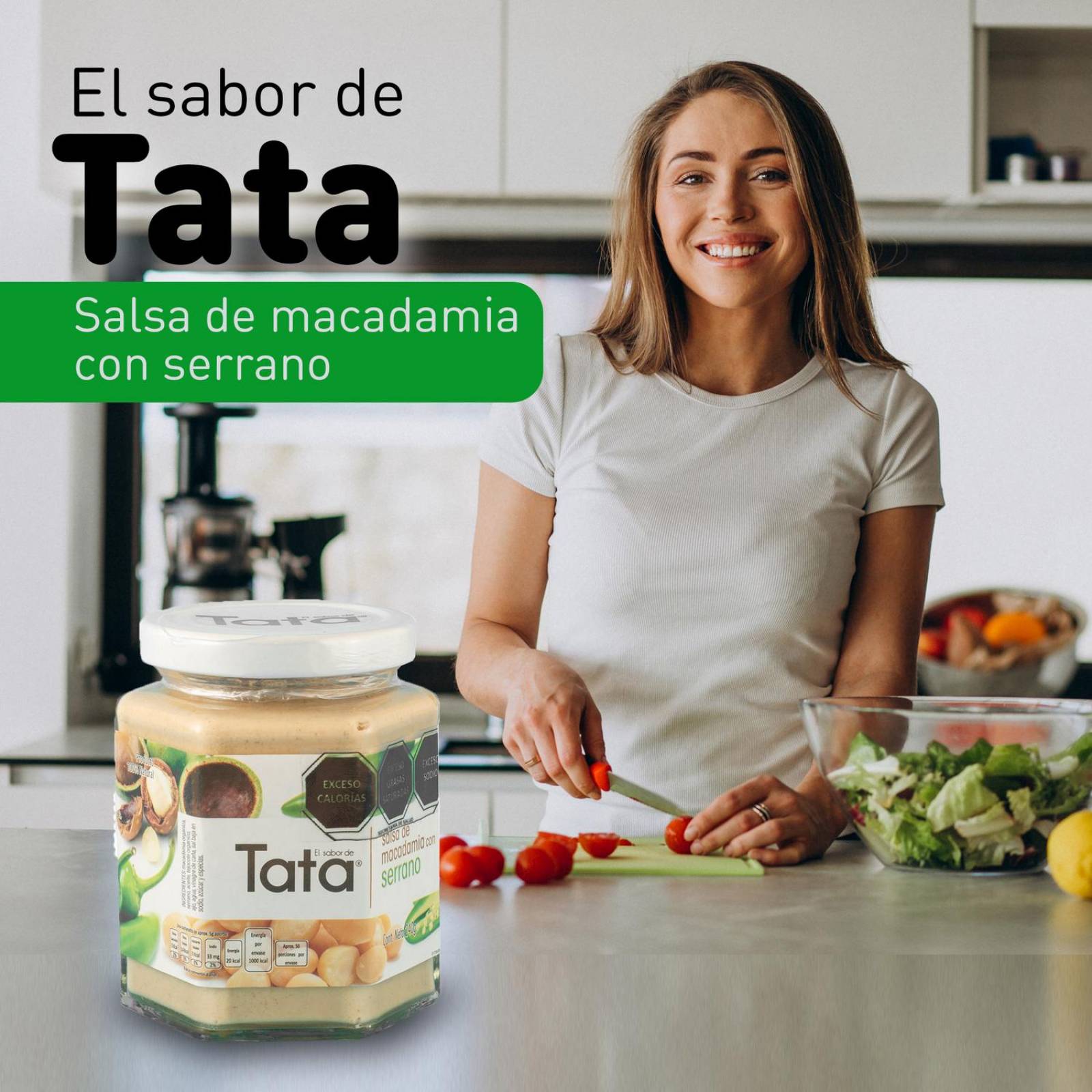 Salsa de Nuez de Macadamia y Chiles 240gr Tradicionales de Nueces de Macadamia en Frascos de Vidrio tata serrano serrano