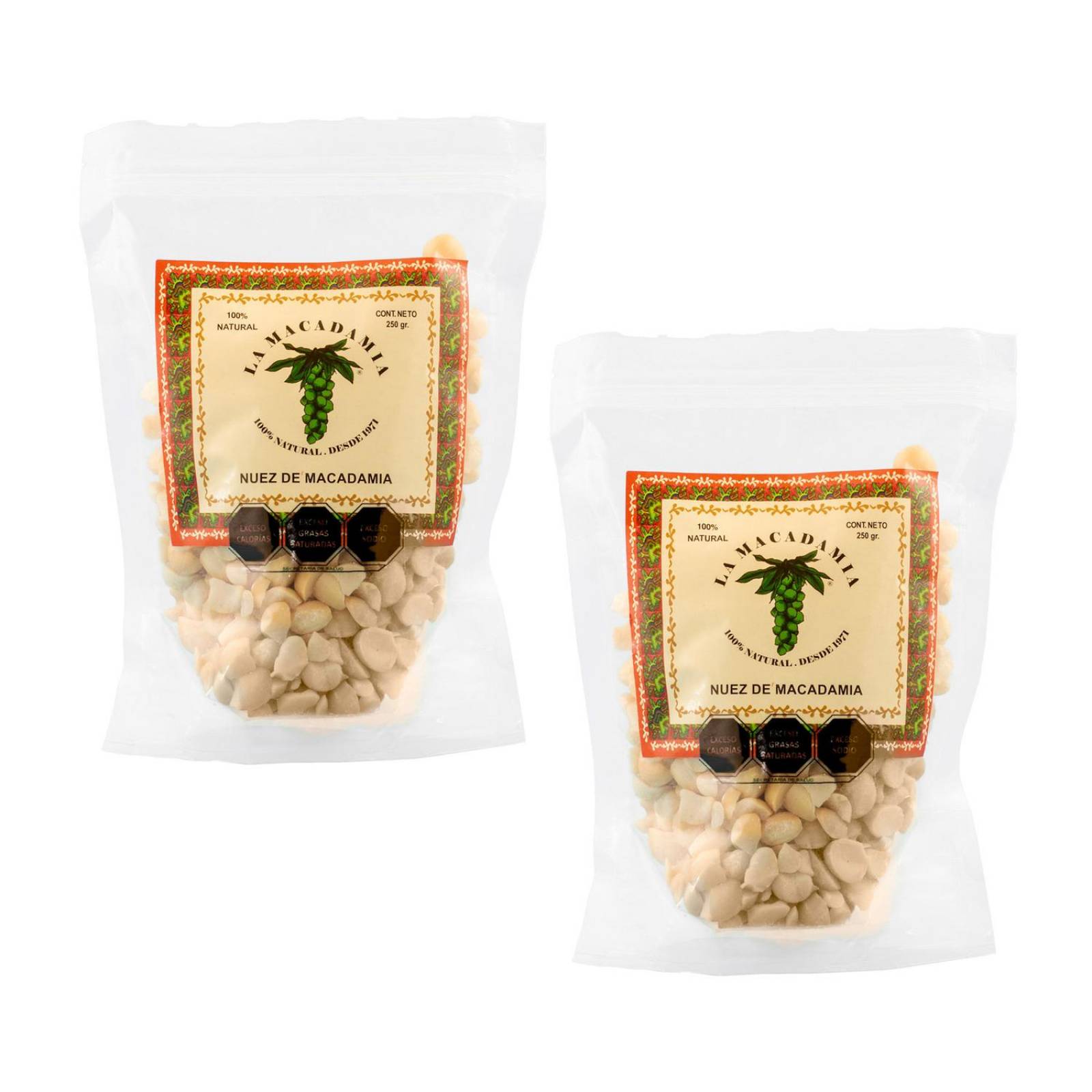 Nuez de Macadamia Natural Pack 2 Unidades de 250 gr Ideal para Cocina o Snacks Saludables 