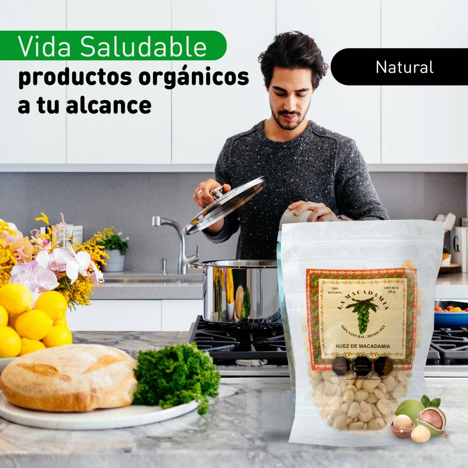 Nuez de Macadamia Natural Pack 2 Unidades de 250 gr Ideal para Cocina o Snacks Saludables 