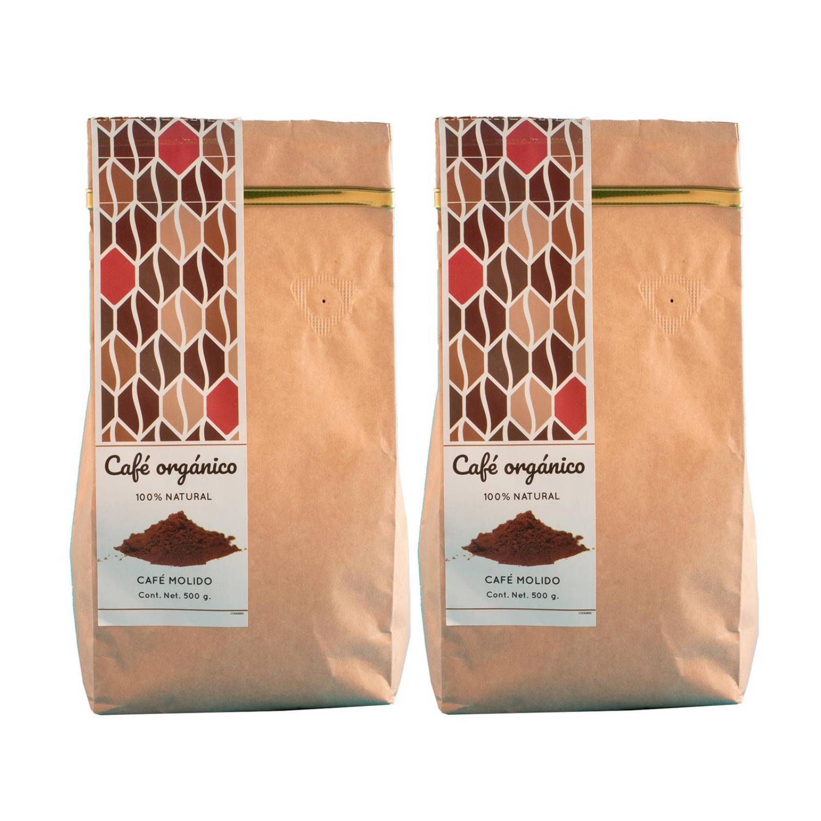 Cafe Orgánico Molido - Perfecto para Cafetera Pack x2 de 500 gr 
