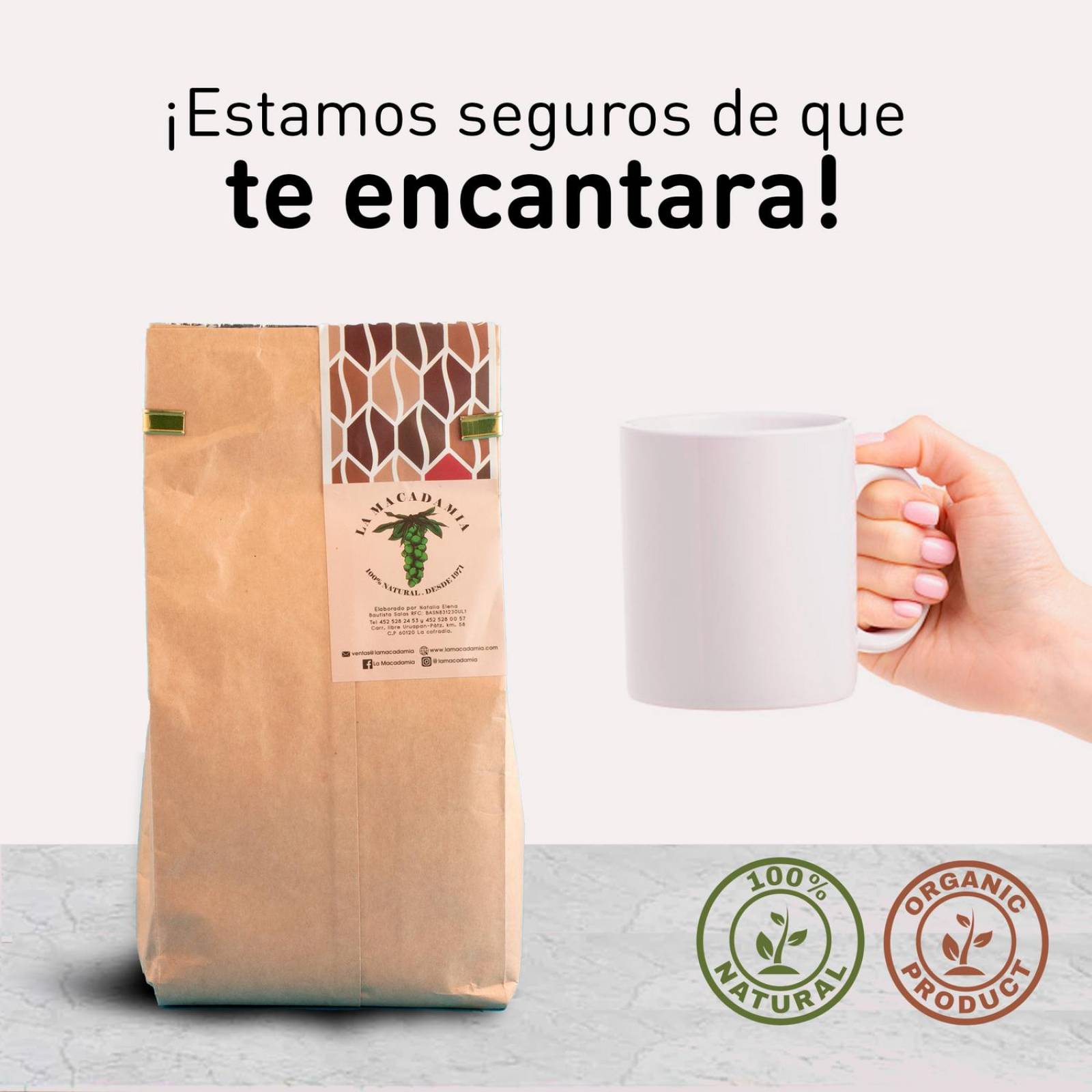 Cafe Orgánico Molido - Perfecto para Cafetera Pack x2 de 500 gr 