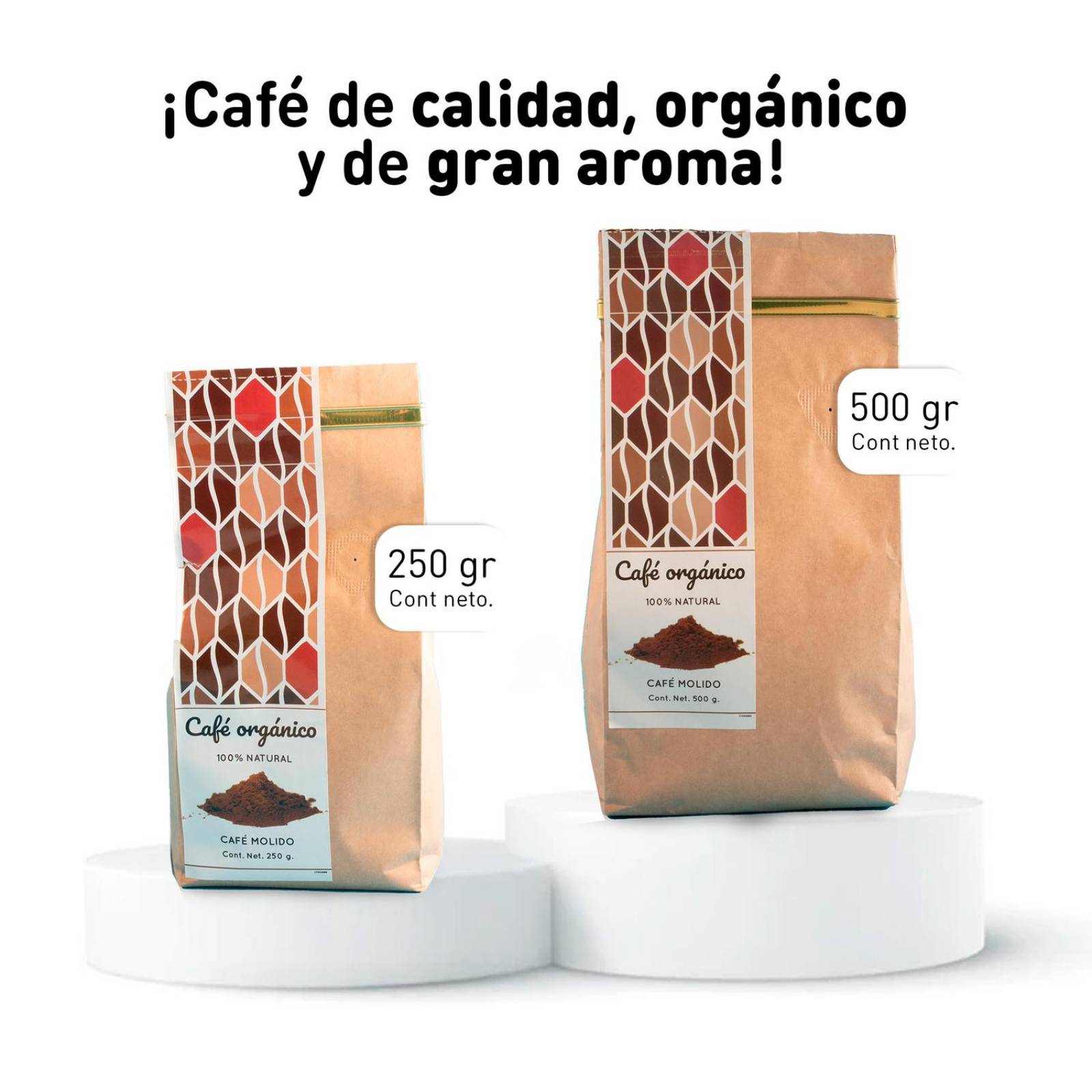 Cafe Orgánico Molido - Perfecto para Cafetera Pack x2 de 500 gr 