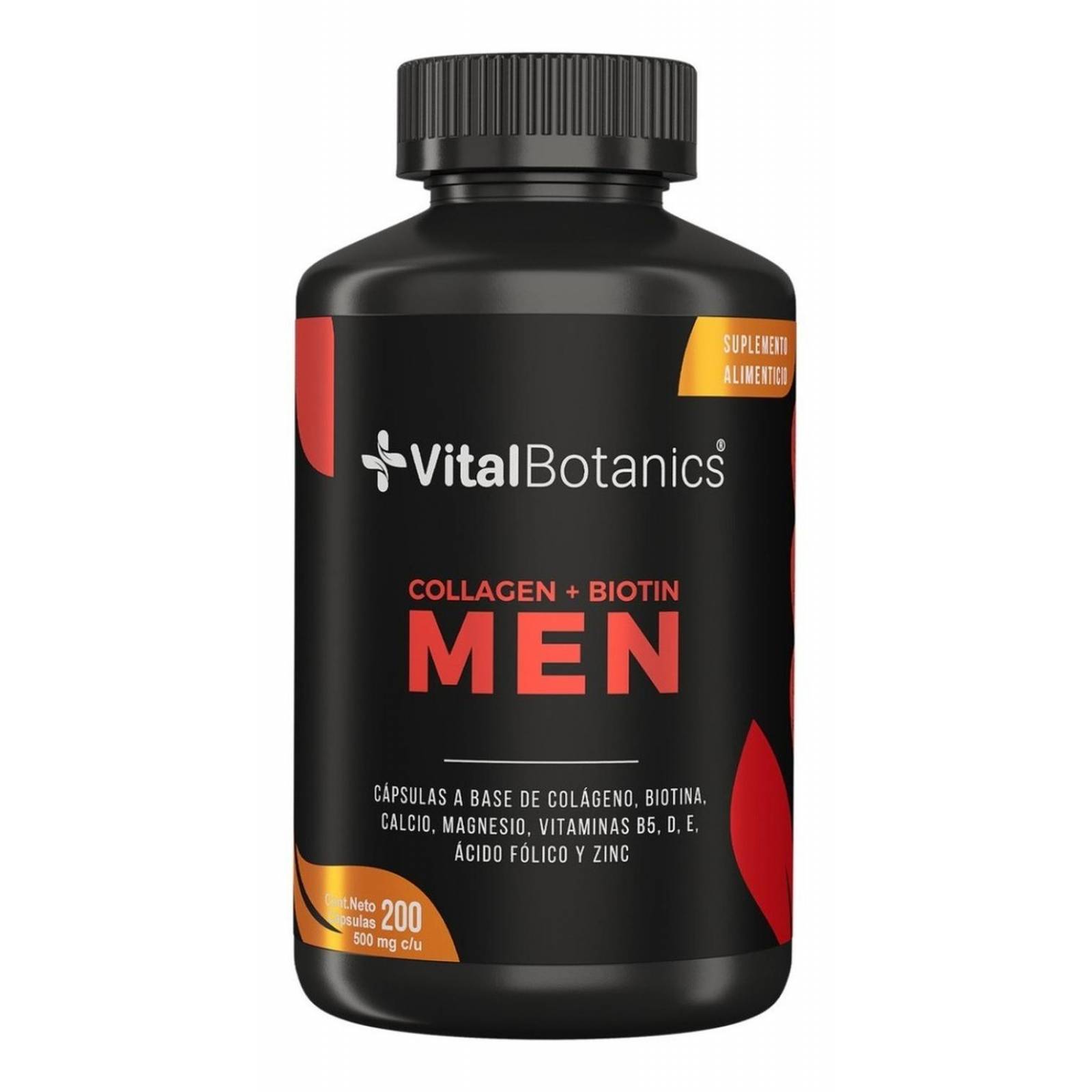 Colágeno Hidrolizado Para Hombre 200 Capsulas Vitalbotanics 