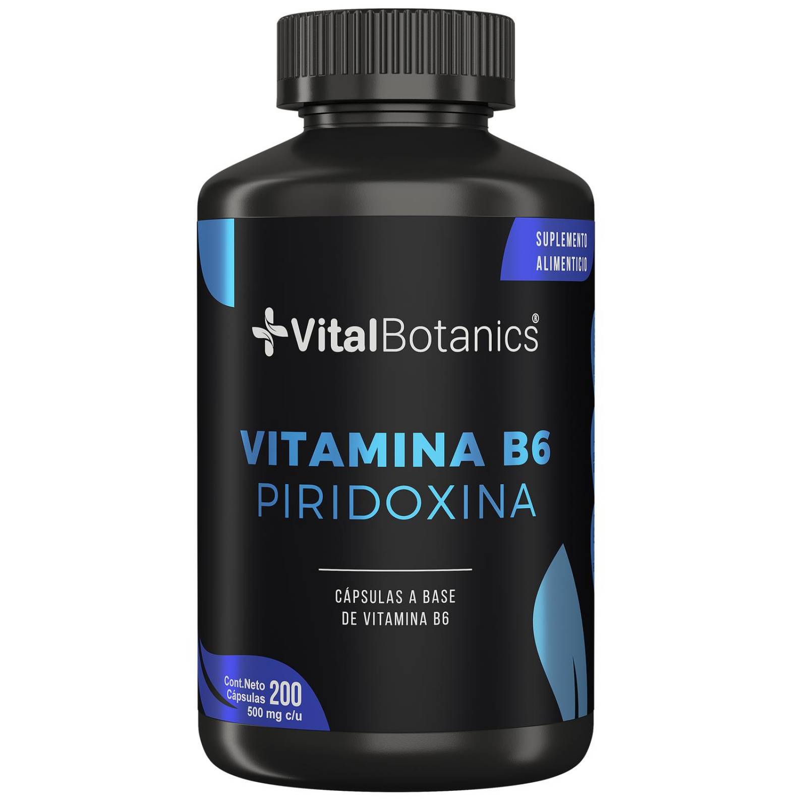 Vitamina B6 Piridoxina 200 cápsulas -Multivitaminico. 