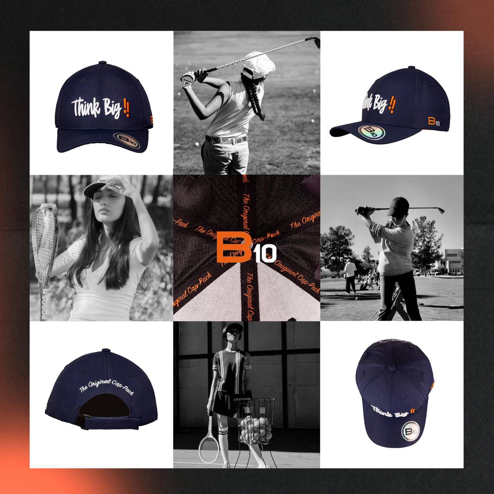 Gorras Unisex B10 Gorras Deportivas Con Bolsillo Secreto Ideales para Golf Think Big-A Azul unitalla