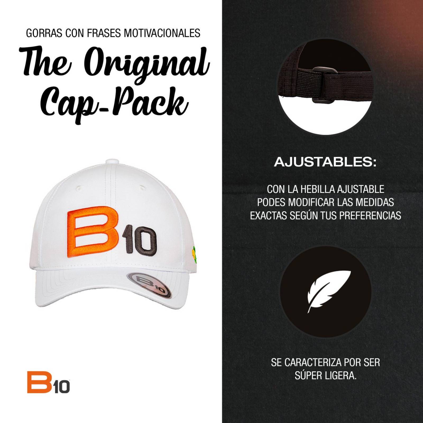 Gorras Unisex B10 Gorras Deportivas Con Bolsillo Secreto Ideales para Golf unitalla Blanco B10-B