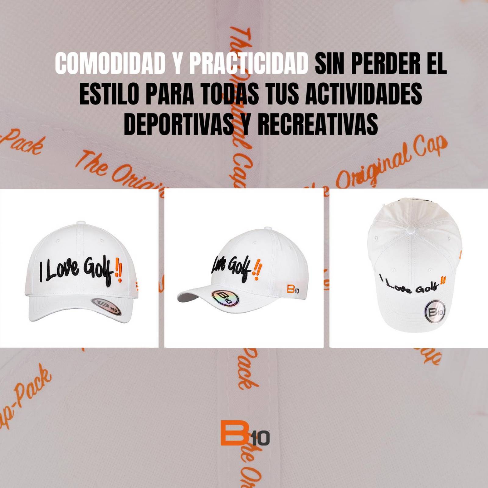 Gorras Unisex B10 Gorras Deportivas Con Bolsillo Secreto Ideales para Golf Golf-B unitalla Blanco