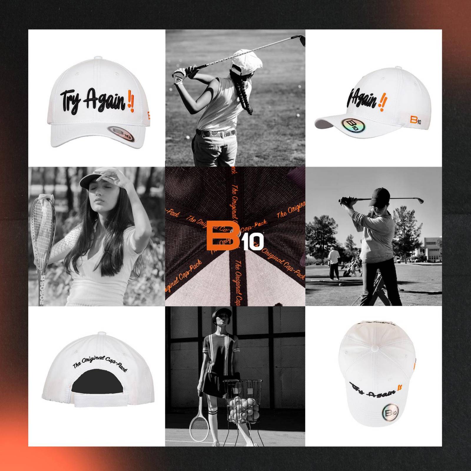 Gorras Unisex B10 Gorras Deportivas Con Bolsillo Secreto Ideales para Golf unitalla Blanco Try Again