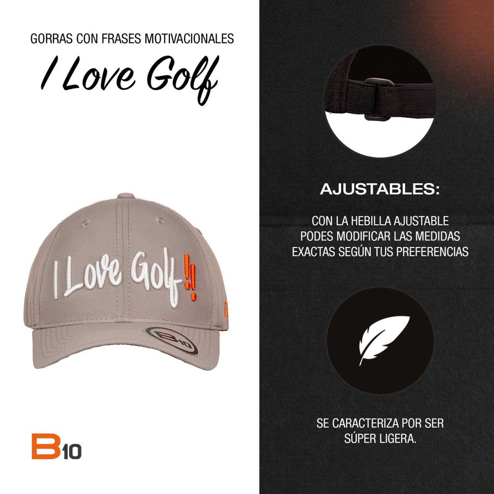 Gorras Unisex B10 Gorras Deportivas Con Bolsillo Secreto Ideales para Golf Golf-G unitalla Gris