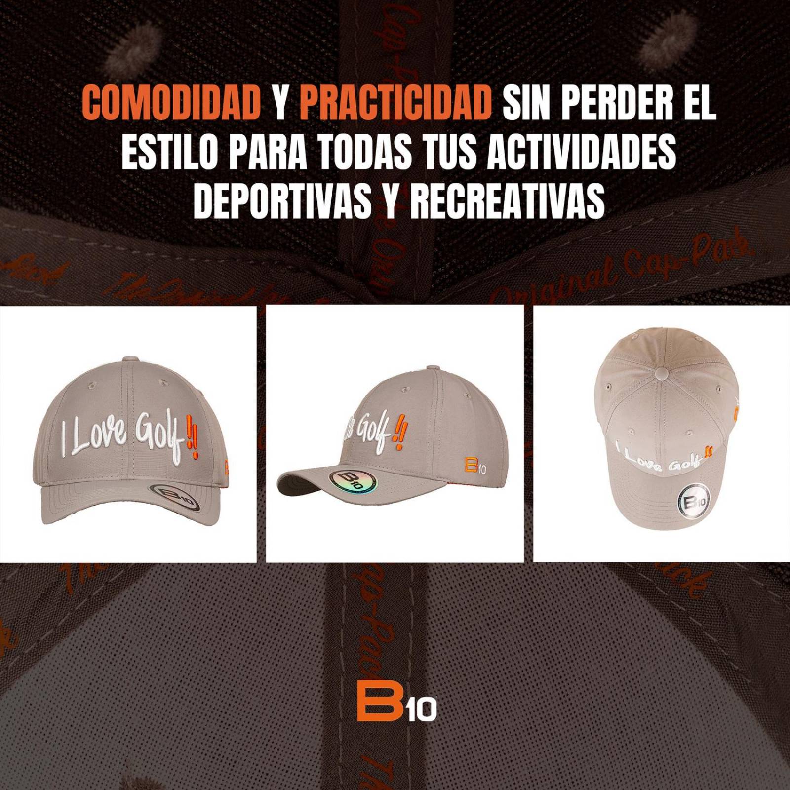 Gorras Unisex B10 Gorras Deportivas Con Bolsillo Secreto Ideales para Golf Golf-G unitalla Gris