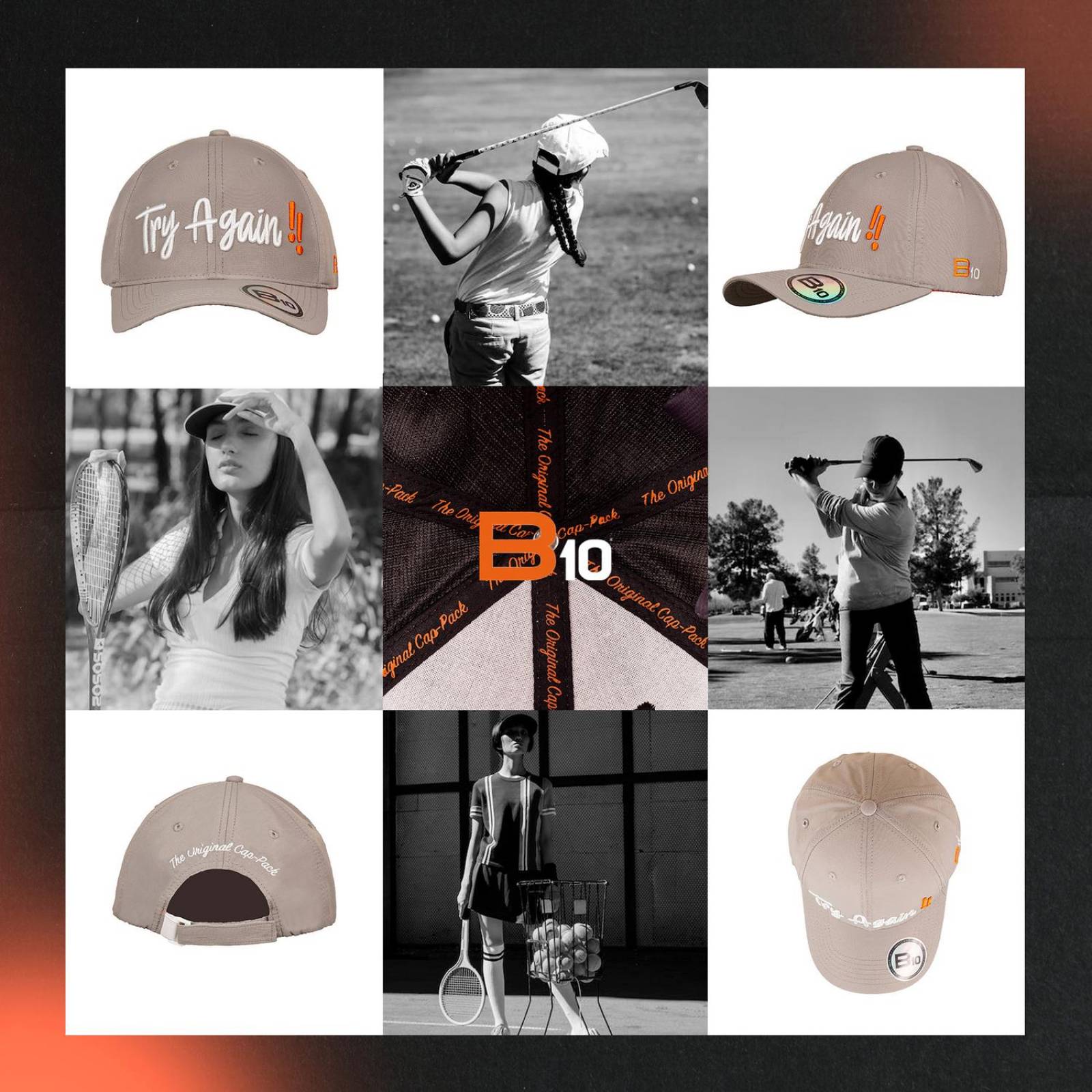 Gorras Unisex B10 Gorras Deportivas Con Bolsillo Secreto Ideales para Golf Try Again-G unitalla Gris