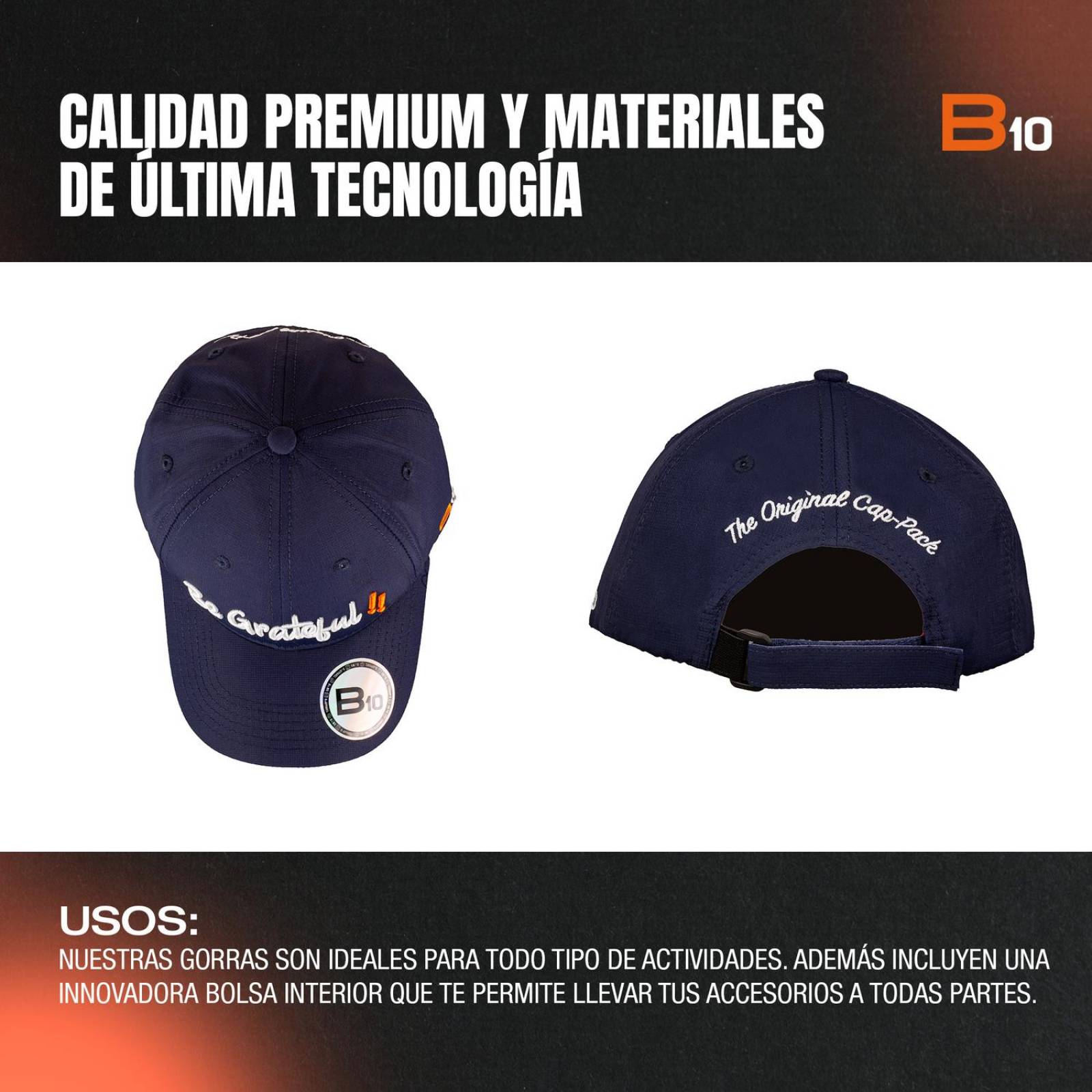Gorras Unisex B10 Gorras Deportivas Con Bolsillo Secreto Ideales para Golf Grateful-A Azul unitalla