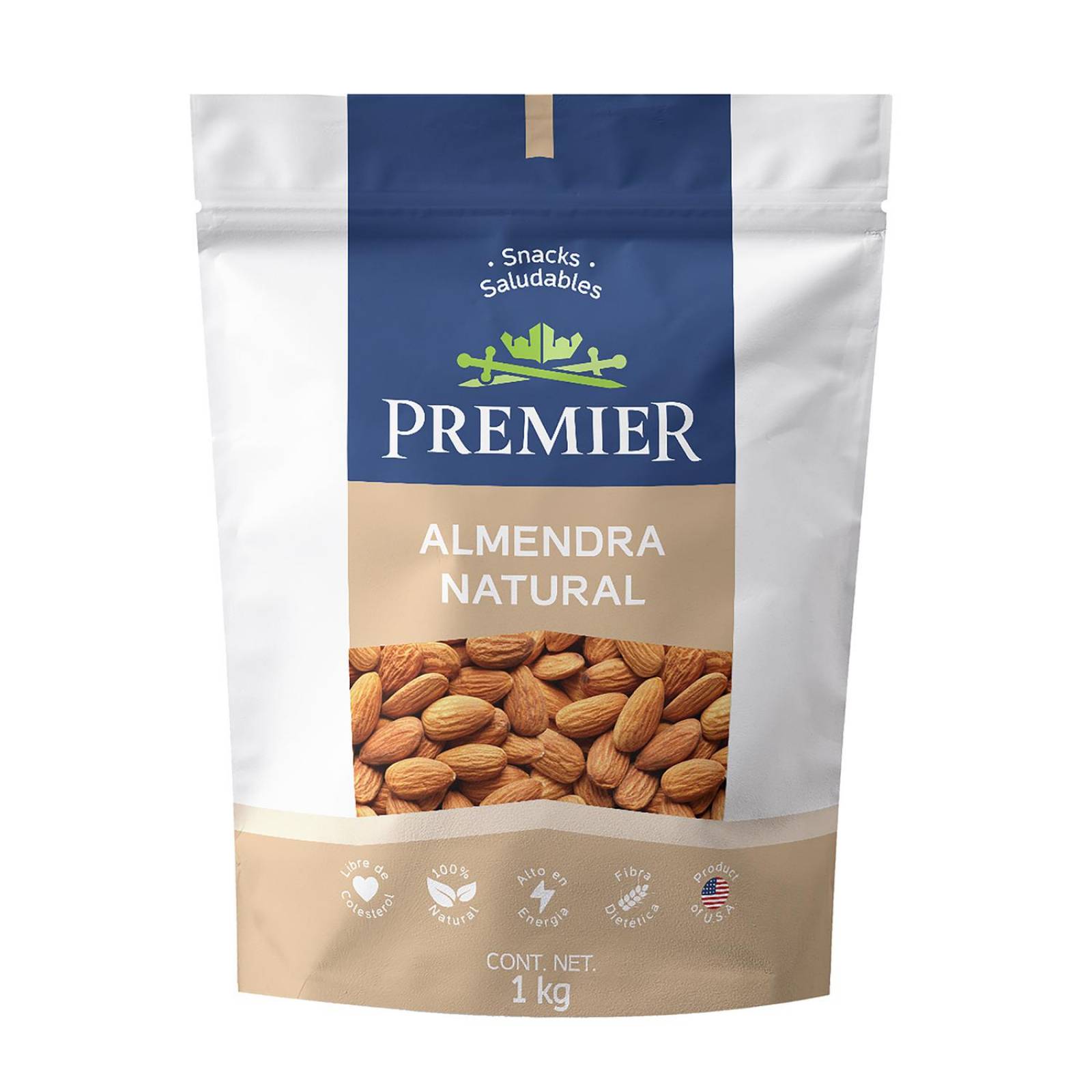 Almendras Enteras 1kg | PREMIER | Frutos Secos 100% Natural 