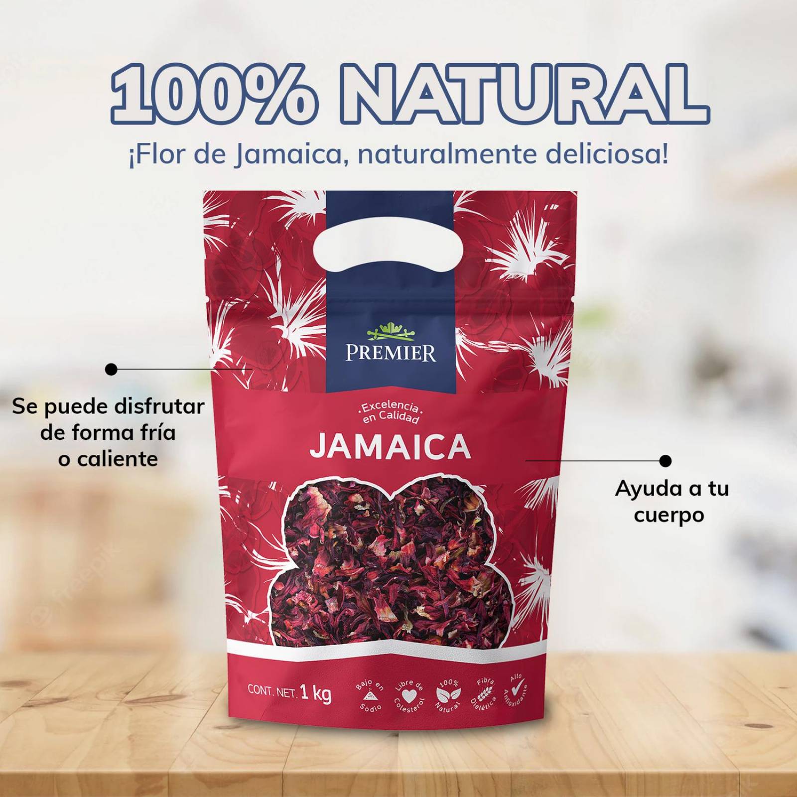 Flores de Jamaica 1kg | PREMIER | Te, Tisanas o Refrescos 