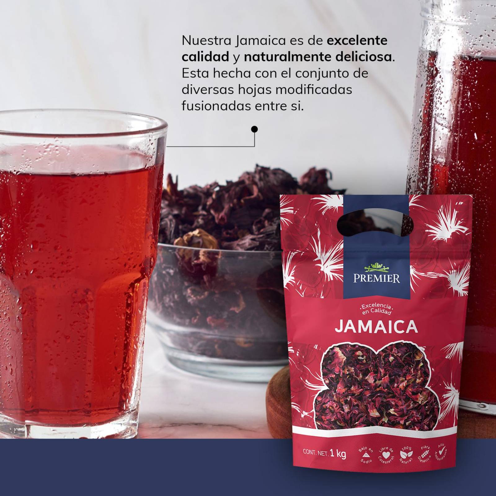 Flores de Jamaica 1kg | PREMIER | Te, Tisanas o Refrescos 