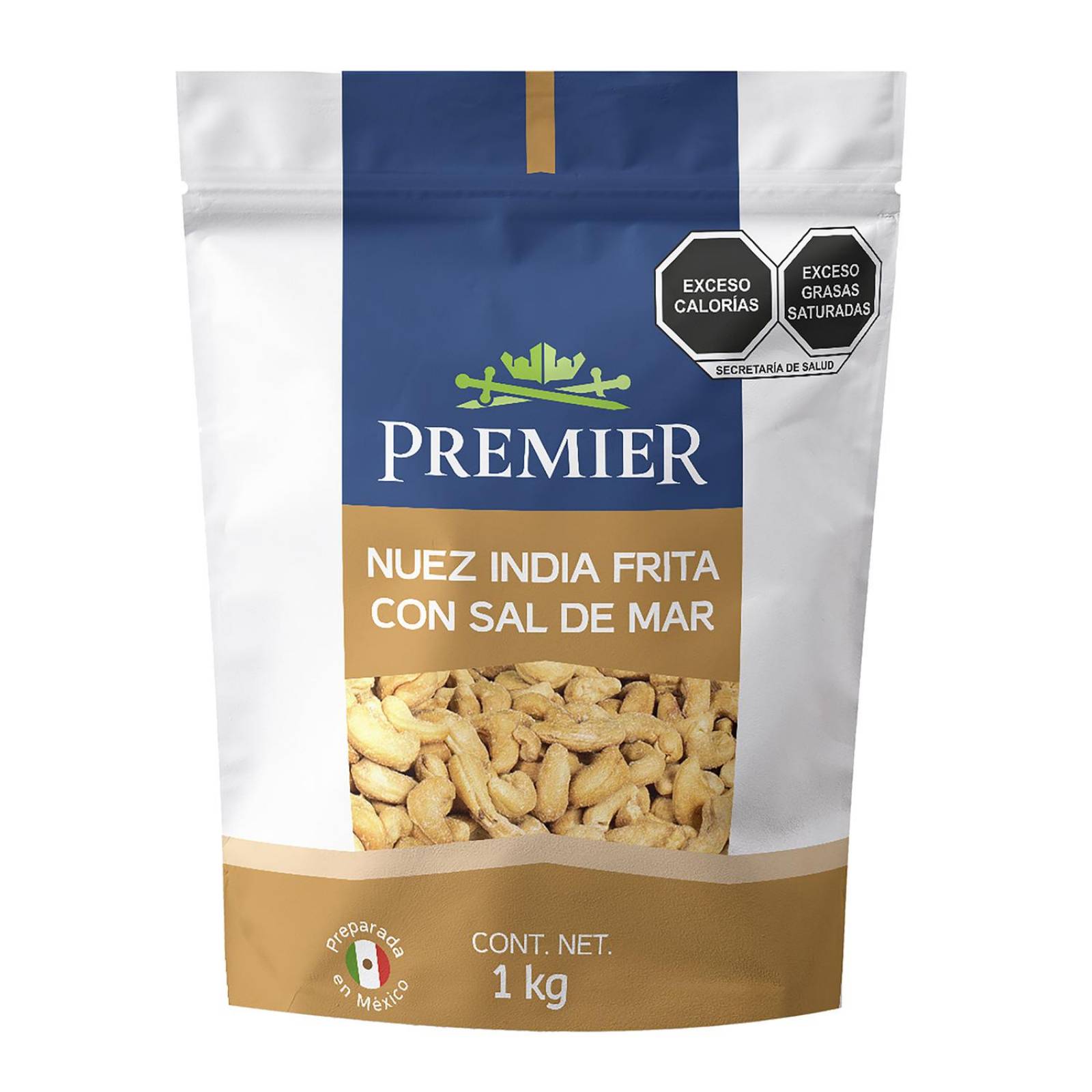 Nuez de la India Frita con Sal Marina 1kg | PREMIER | Snacks 