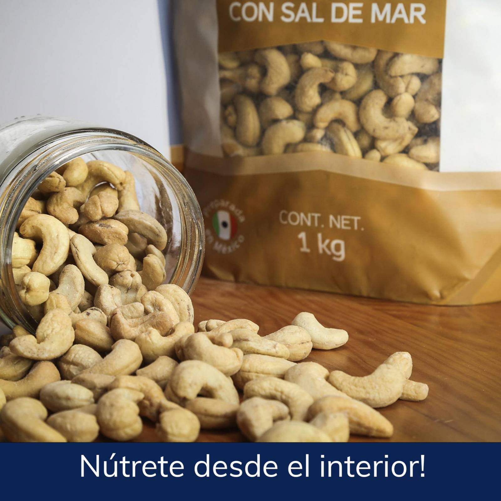 Nuez de la India Frita con Sal Marina 1kg | PREMIER | Snacks 