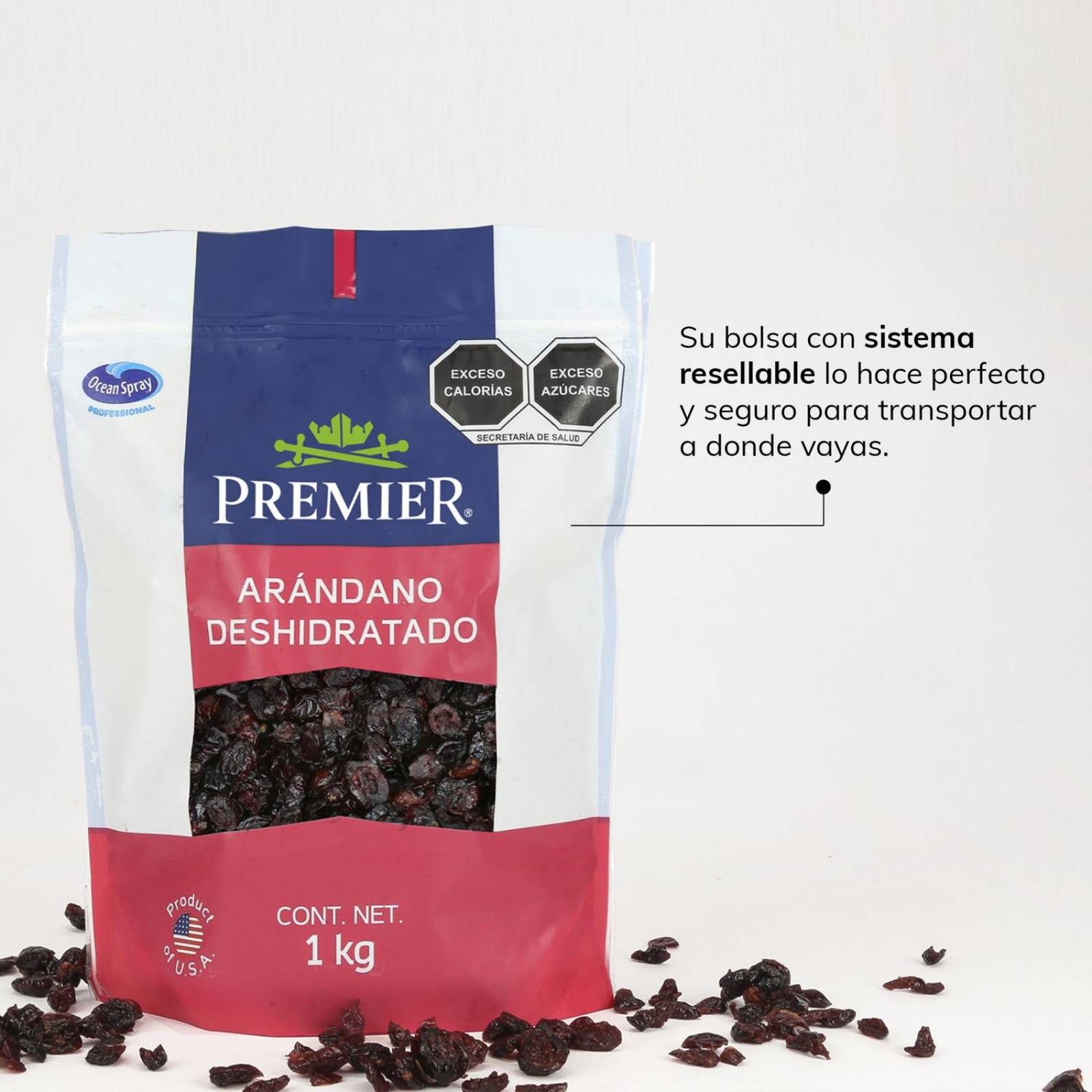 Arándanos Deshidratados Endulzados 1kg | PREMIER | Snacks Arandanos endulzados