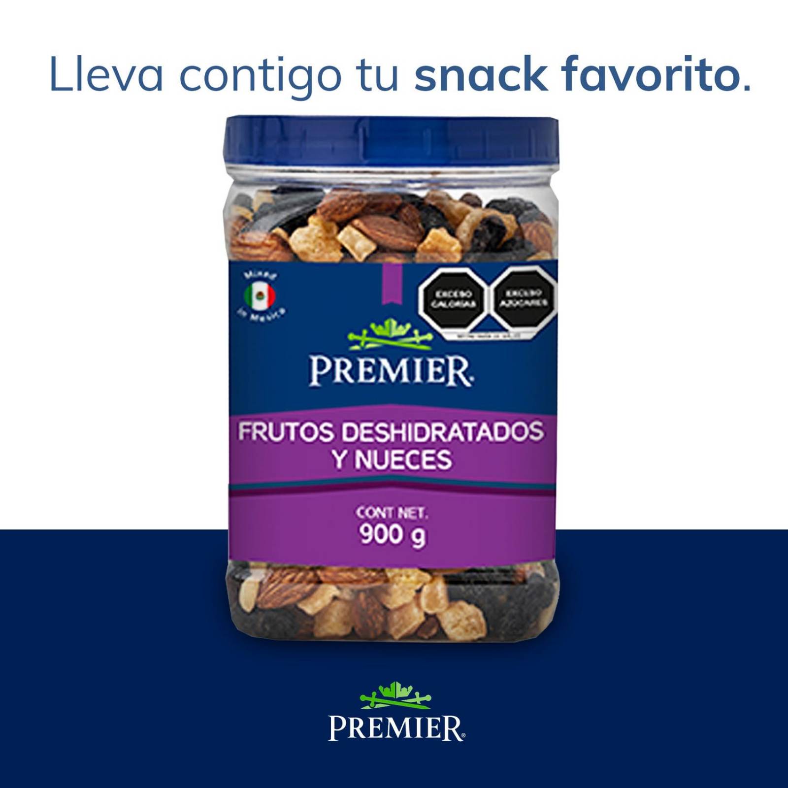 Mezcla de Frutos Secos y Nueces - Vitrolero 900gr | PREMIER 